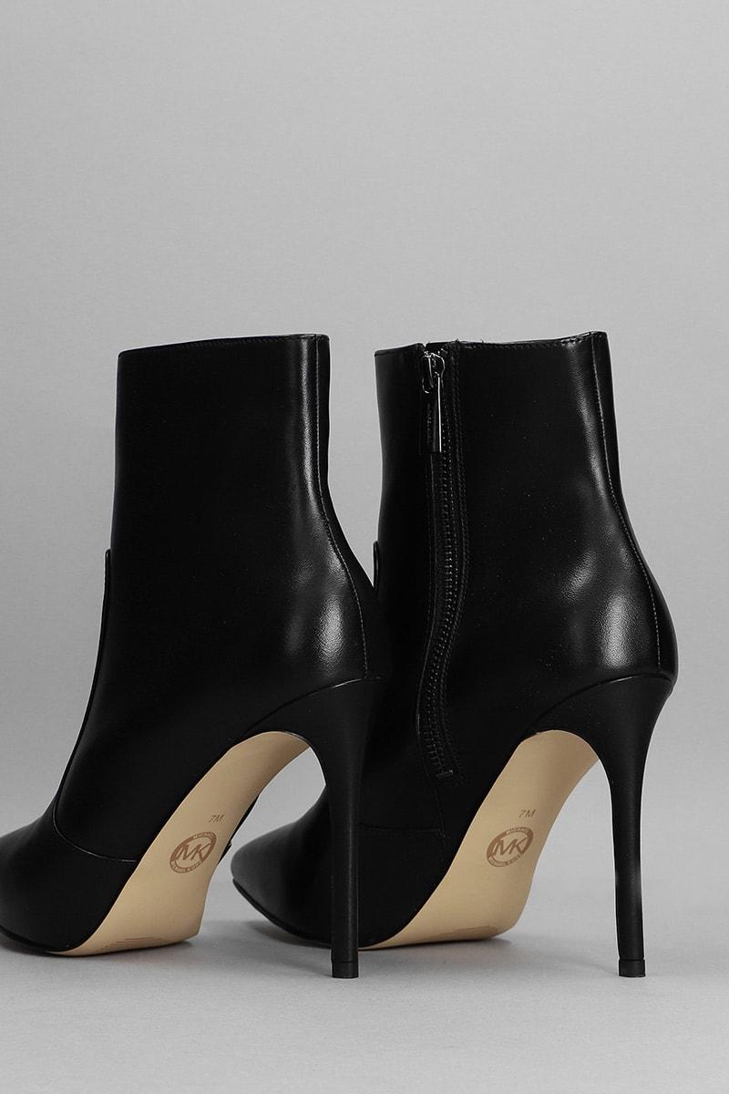 MICHAEL Michael Kors Rue Stiletto High Heels Ankle Boots In Black Leather |  Lyst