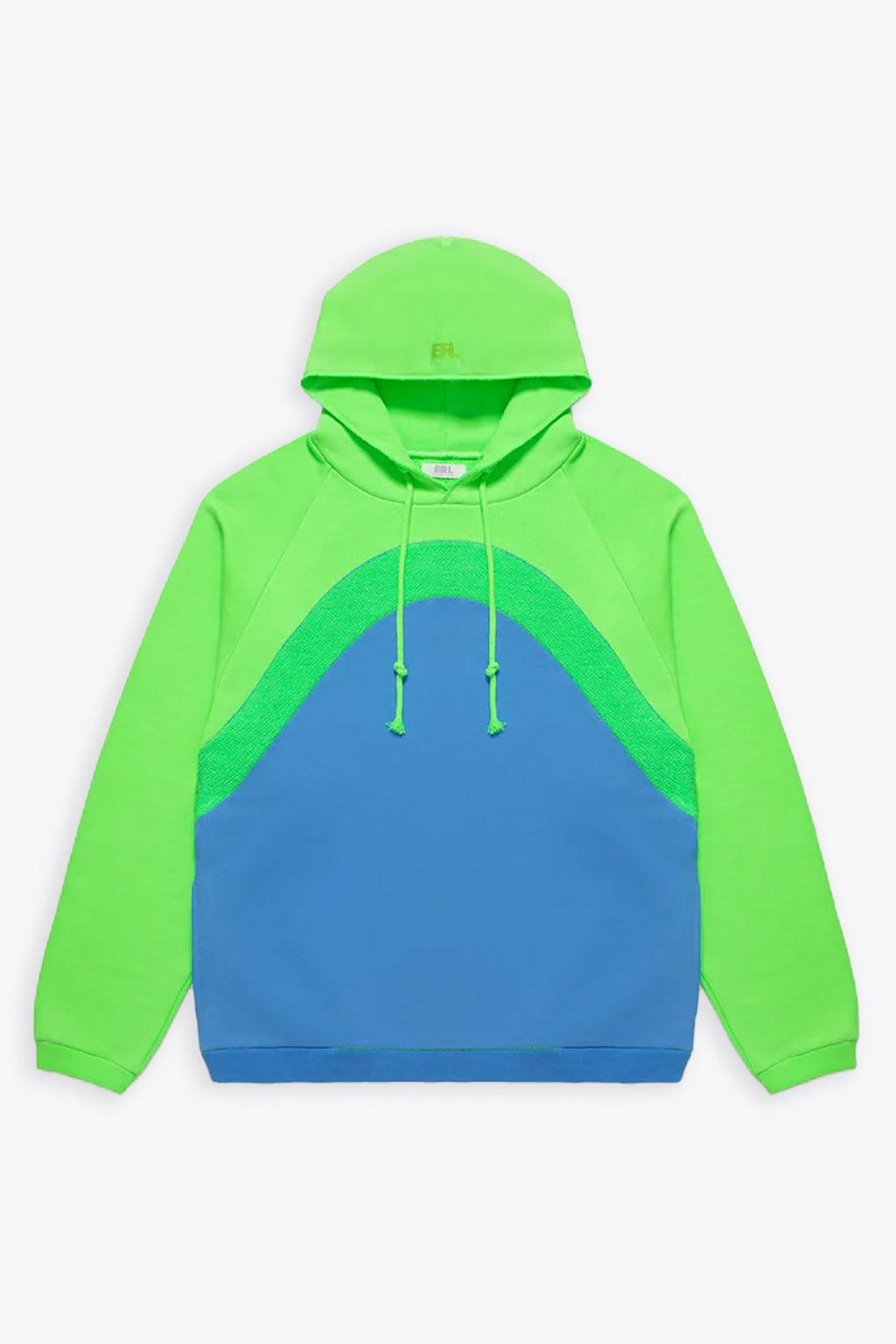 ERL Raimbow Hoodie Knit Green And Blue Cotton Hoodie   Rainbow