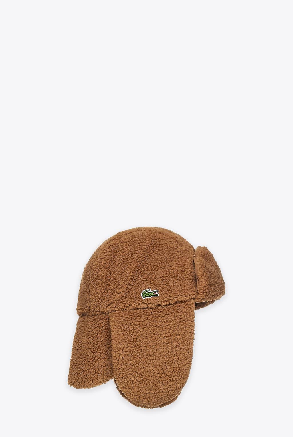 Lacoste Cappellino Beige Faux Sheepeskin Chapka Hat in Brown | Lyst