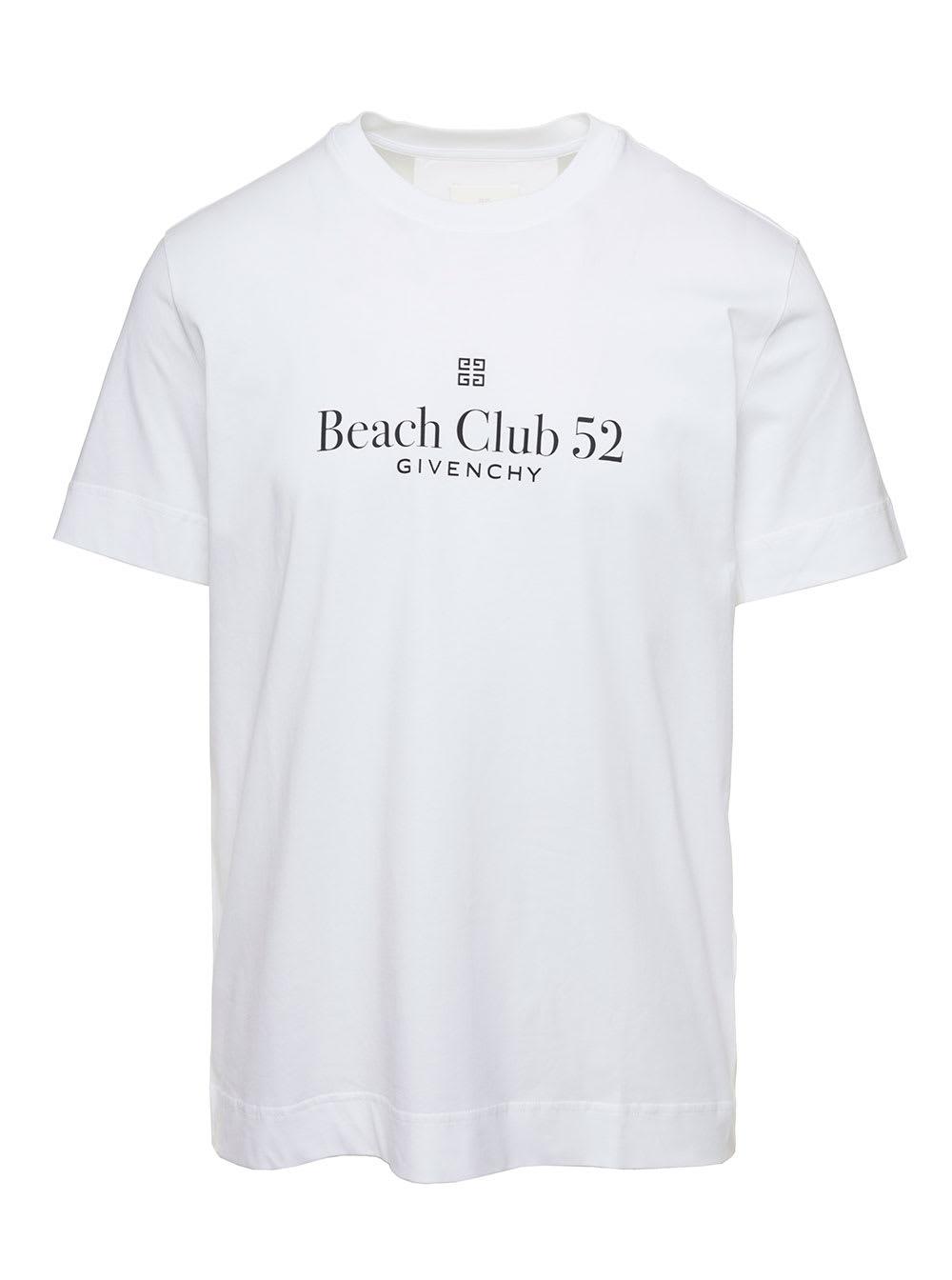 Givenchy 'la Plage' Crewneck T-shirt With Logo Print In Cotton Man in White  for Men | Lyst