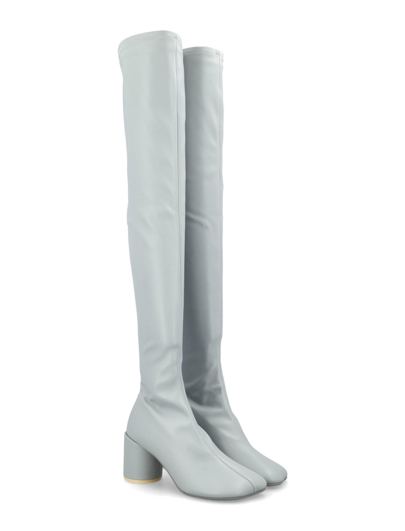 minimal Ni mod MM6 by Maison Martin Margiela Overknee Boots in White | Lyst