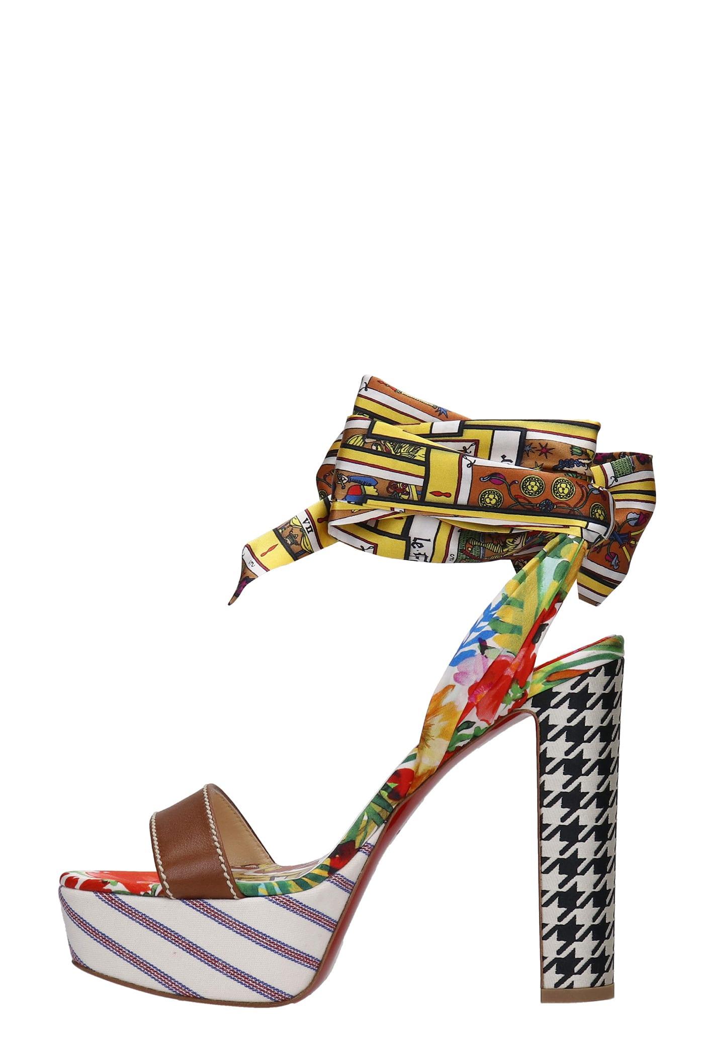Christian Louboutin Alta 130 Sandals In Fabric | Lyst