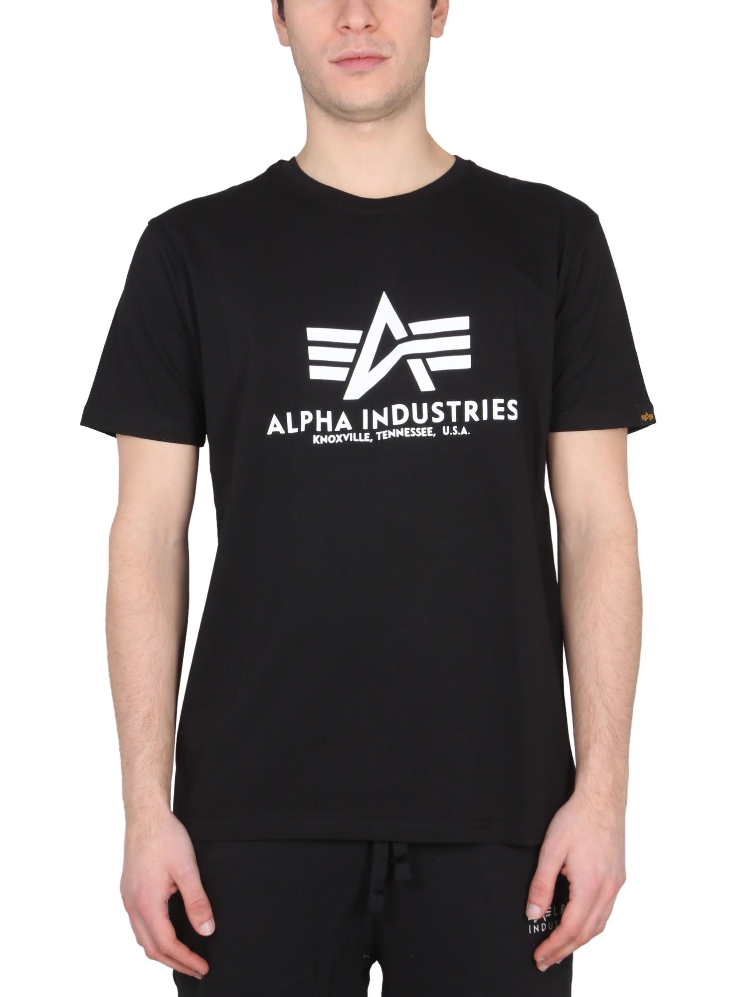 Alpha Industries T-shirt With Logo in Black for Men | Lyst