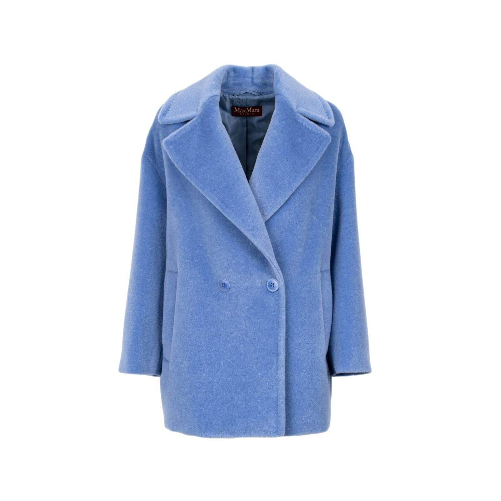 Max Mara Studio Gio Caban Coat in Blue | Lyst