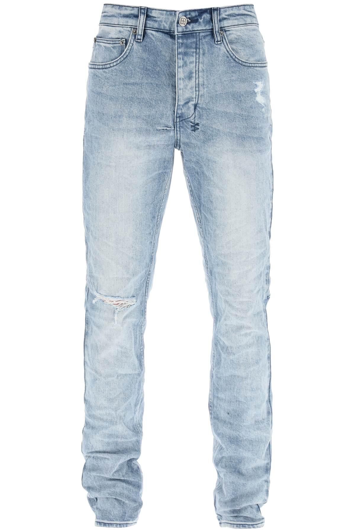 Ksubi Chitch Spray Out Yellow Slim Fit Jeans in Blue for Men | Lyst