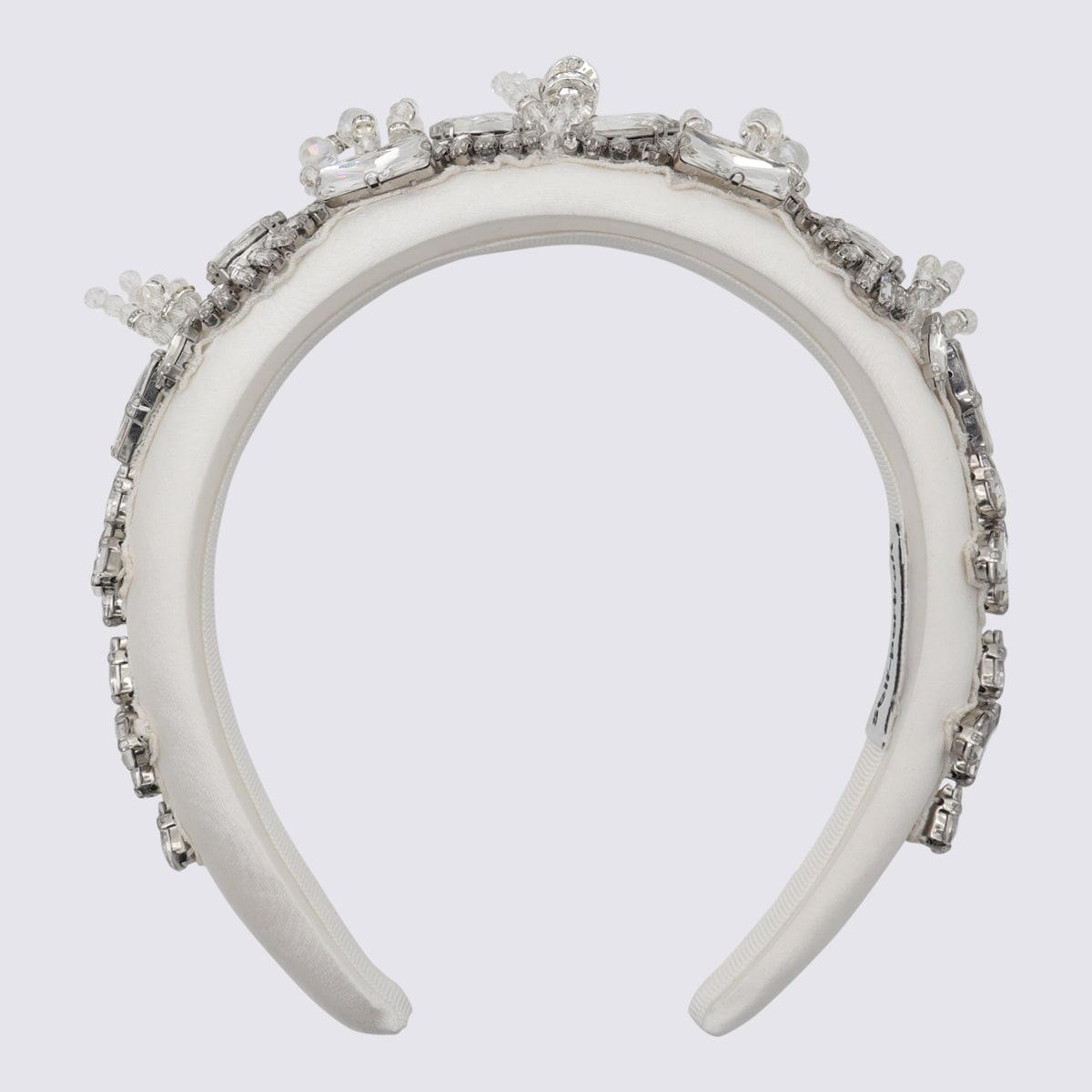 ヘアアクセサリー SELF PORTRAIT SS25 Hair accessories (SS25 656H C CREAM) Embellished Satin Headband – self-portrait