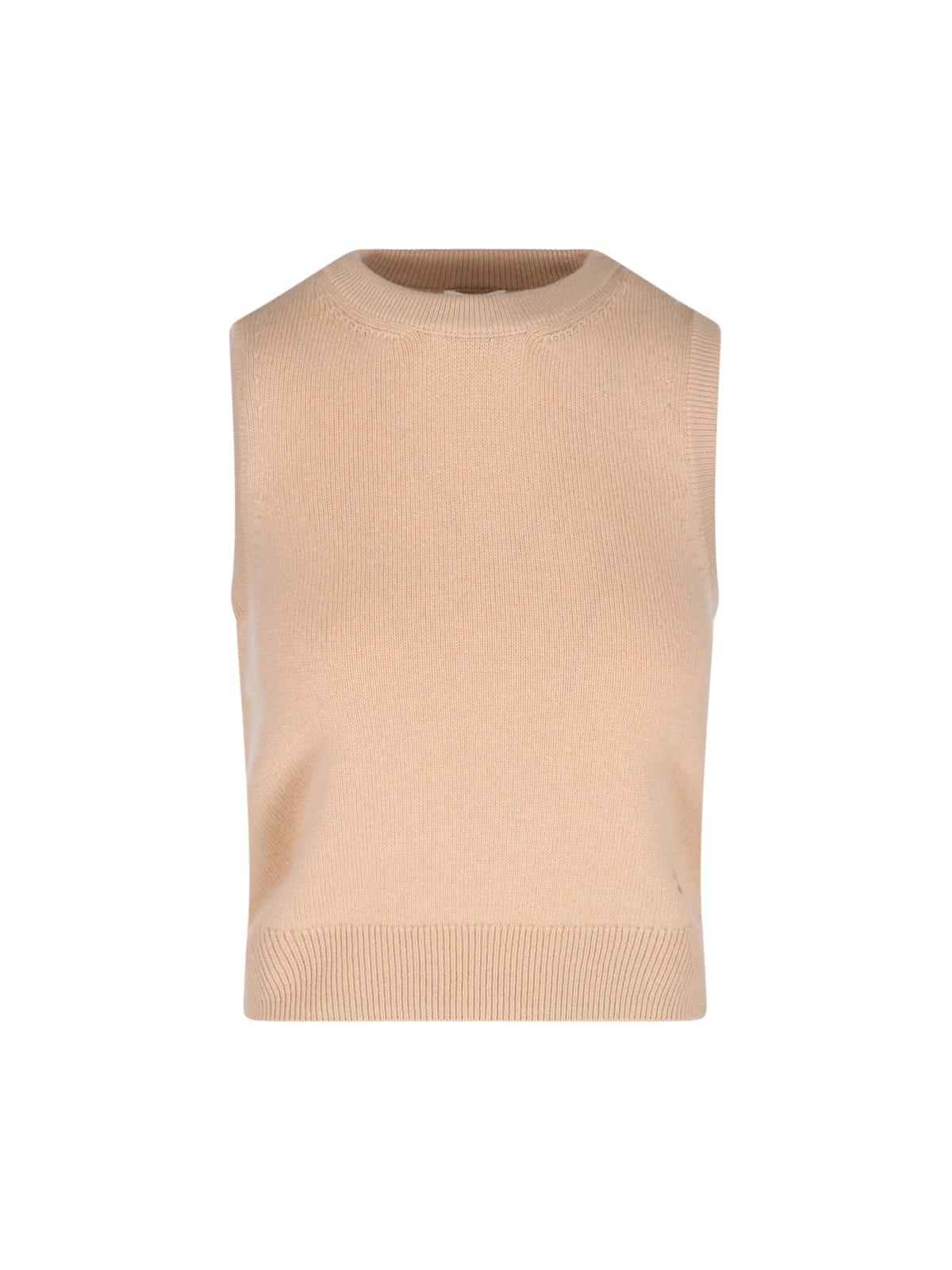 CELINE vintage brown knit tank top セリーヌ Celine Vintage 2K Women's Cotton Sleeveless Ribbed Knit Tank