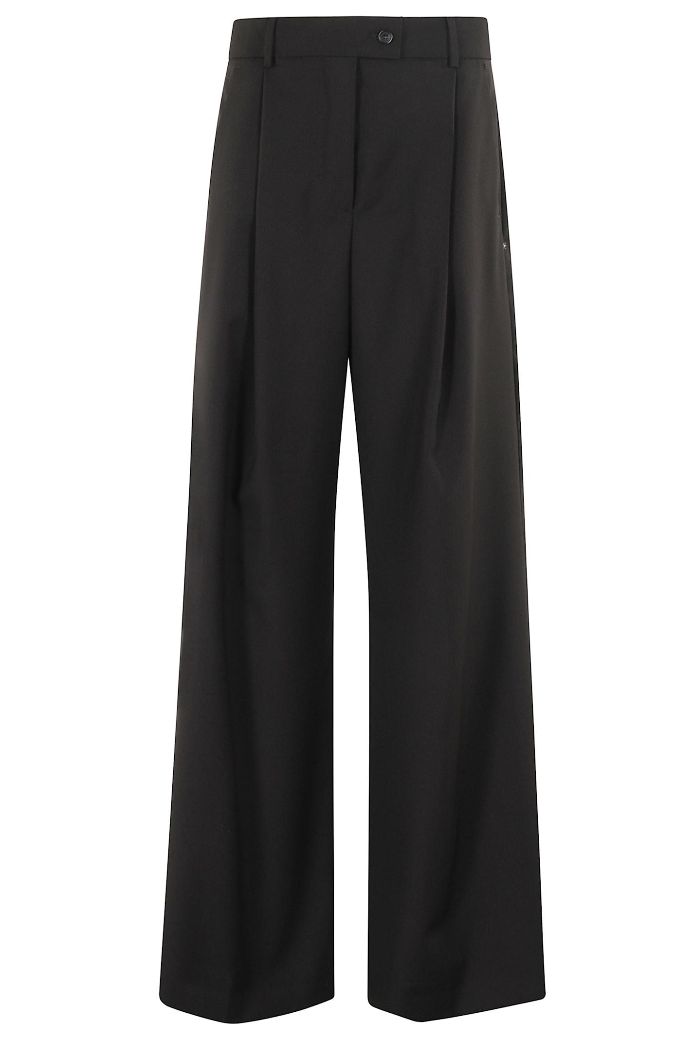 パンツ Sportmax Wide Tailored Pants Pure cotton wide-leg trousers, beige | Sportmax