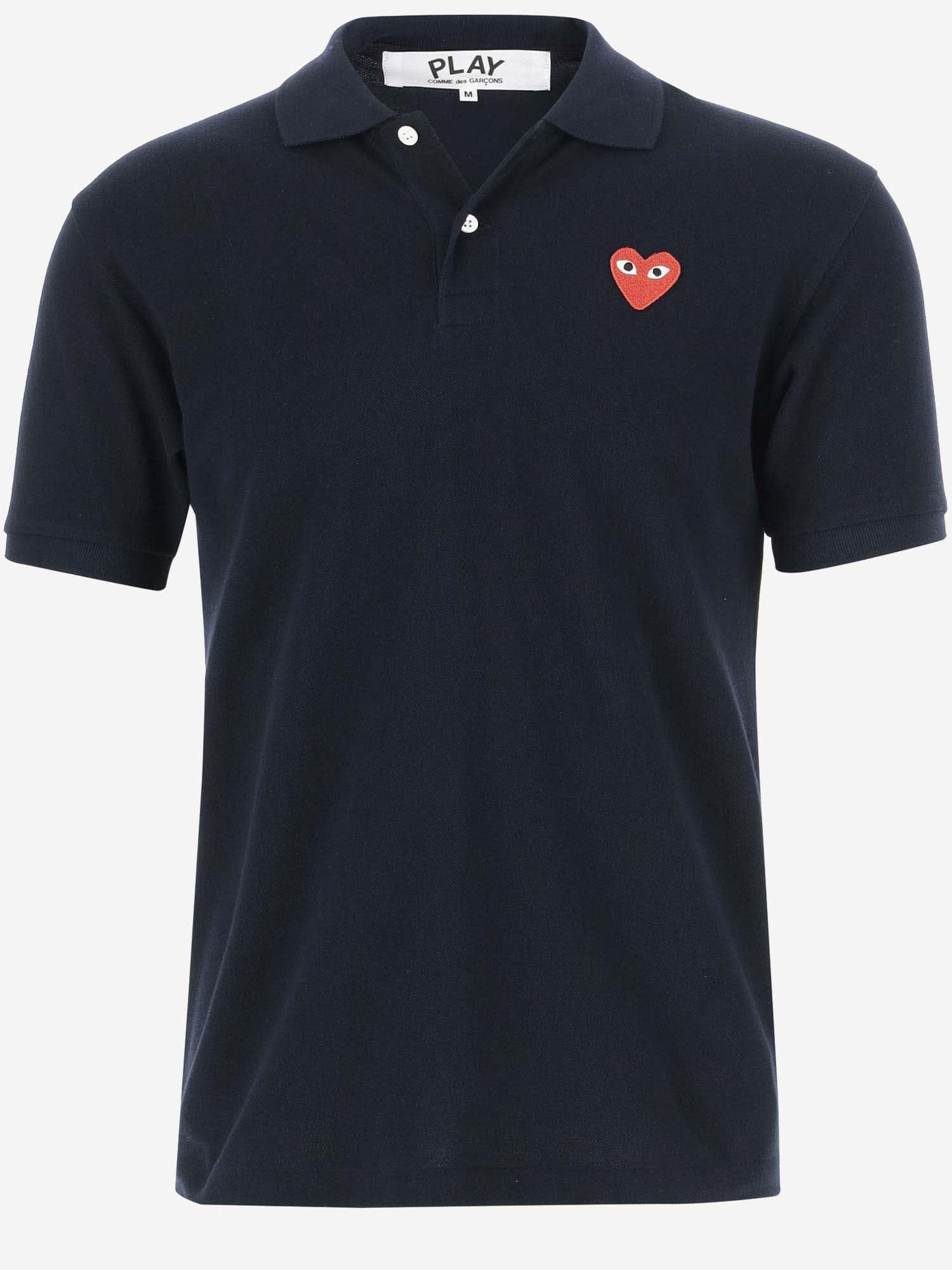 【PLAY COMME des GARCONS】Logo polo shirt PLAY-POLO-BLACK-EMBLEM-BLACK）.jpg