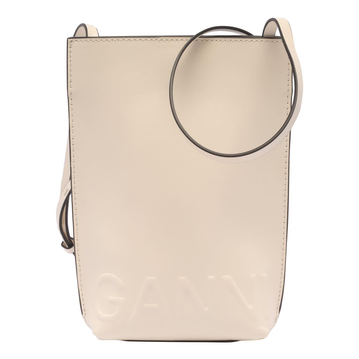 Ganni Small Banner Crossbody Bag in Natural Lyst