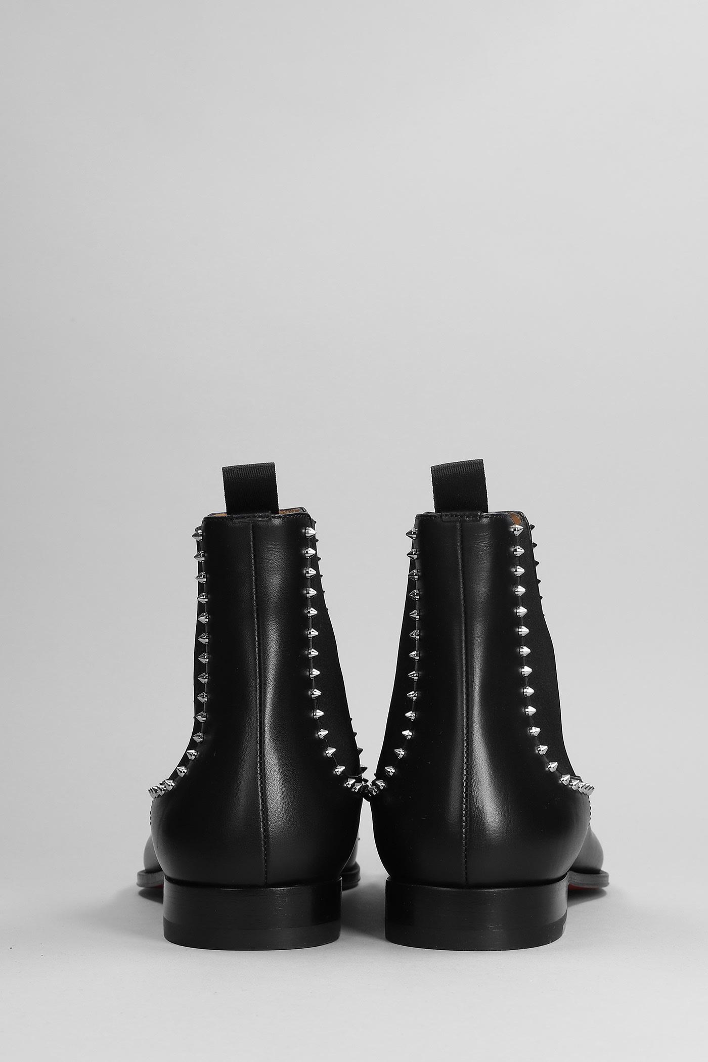 Men\'s Christian Louboutin Chelsea CLOO flat suede studded boot size 41.5/8.5 US Christian Louboutin Chelsea Cloo Boots in Black for Men | Lyst main image 3