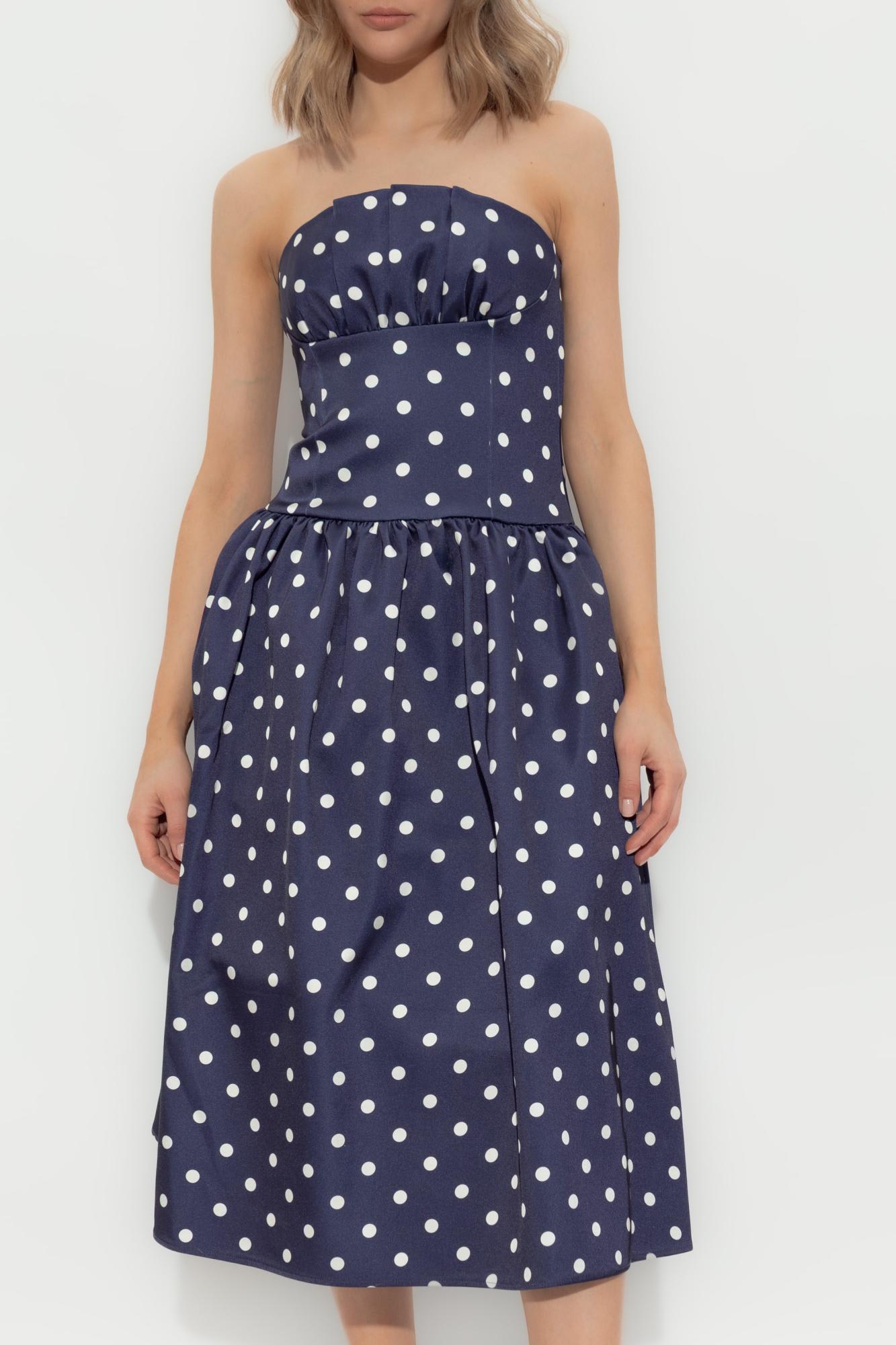 Self-Portrait Polka Dot Pattern Dress in Blue | Lyst