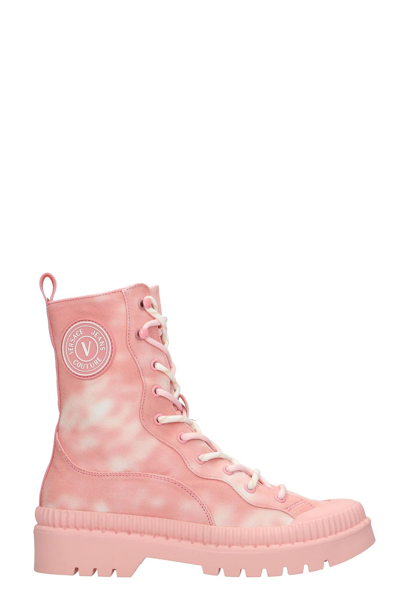 pink canvas boots