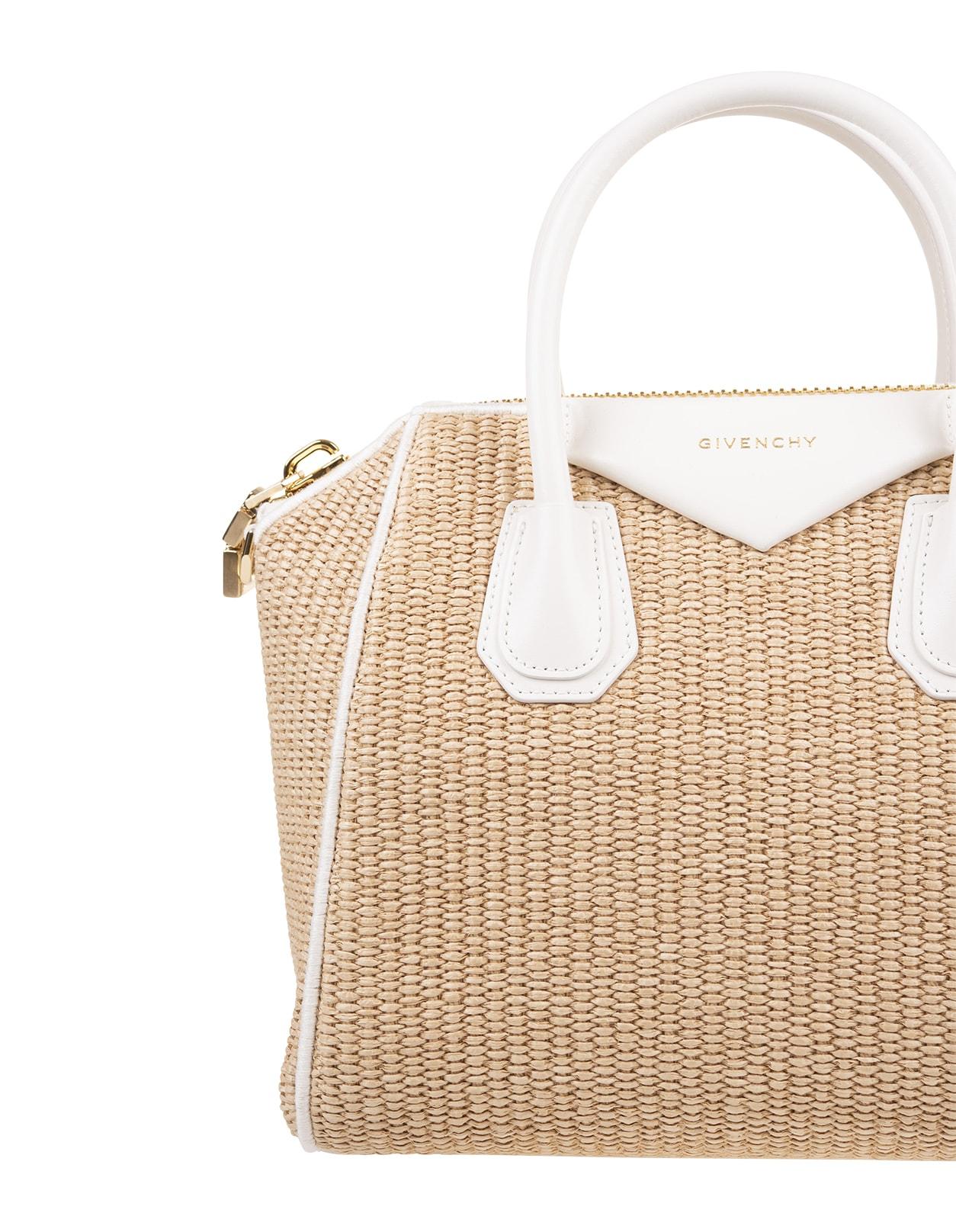 Givenchy Neutral Antigona 4g Small Raffia Mini Tote Bag - Women's -  Polyamide/cotton in Metallic