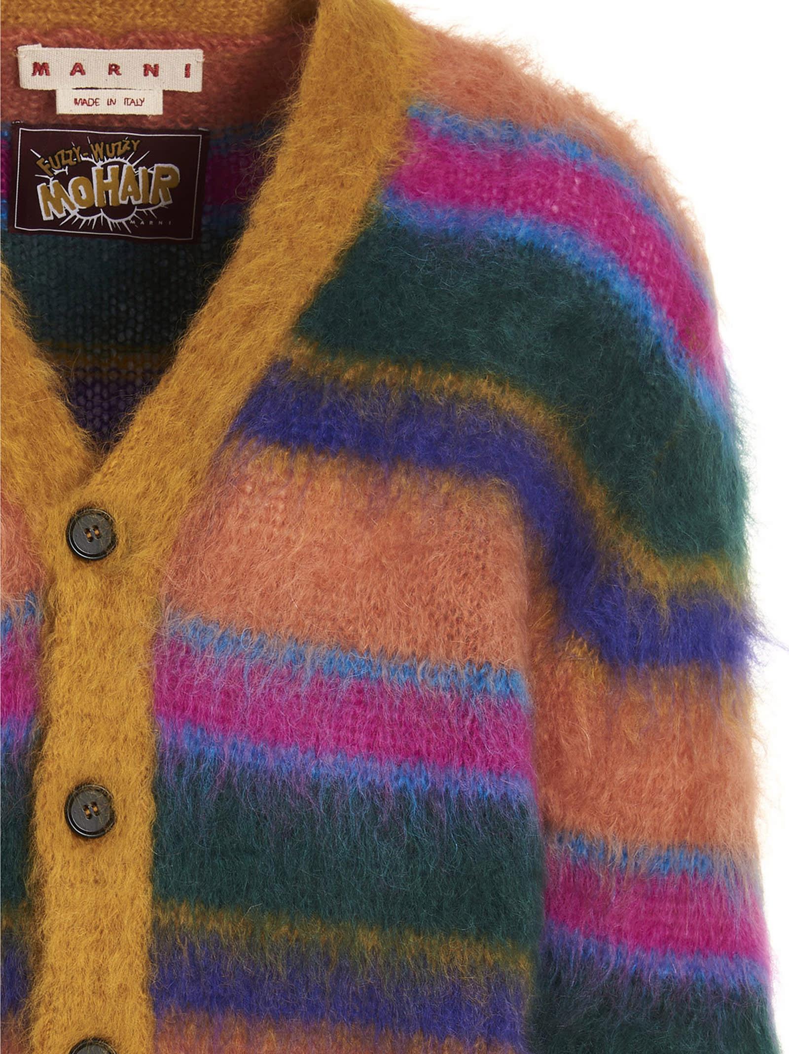 Marni Multicolor Mohair Cardigan for Men | Lyst