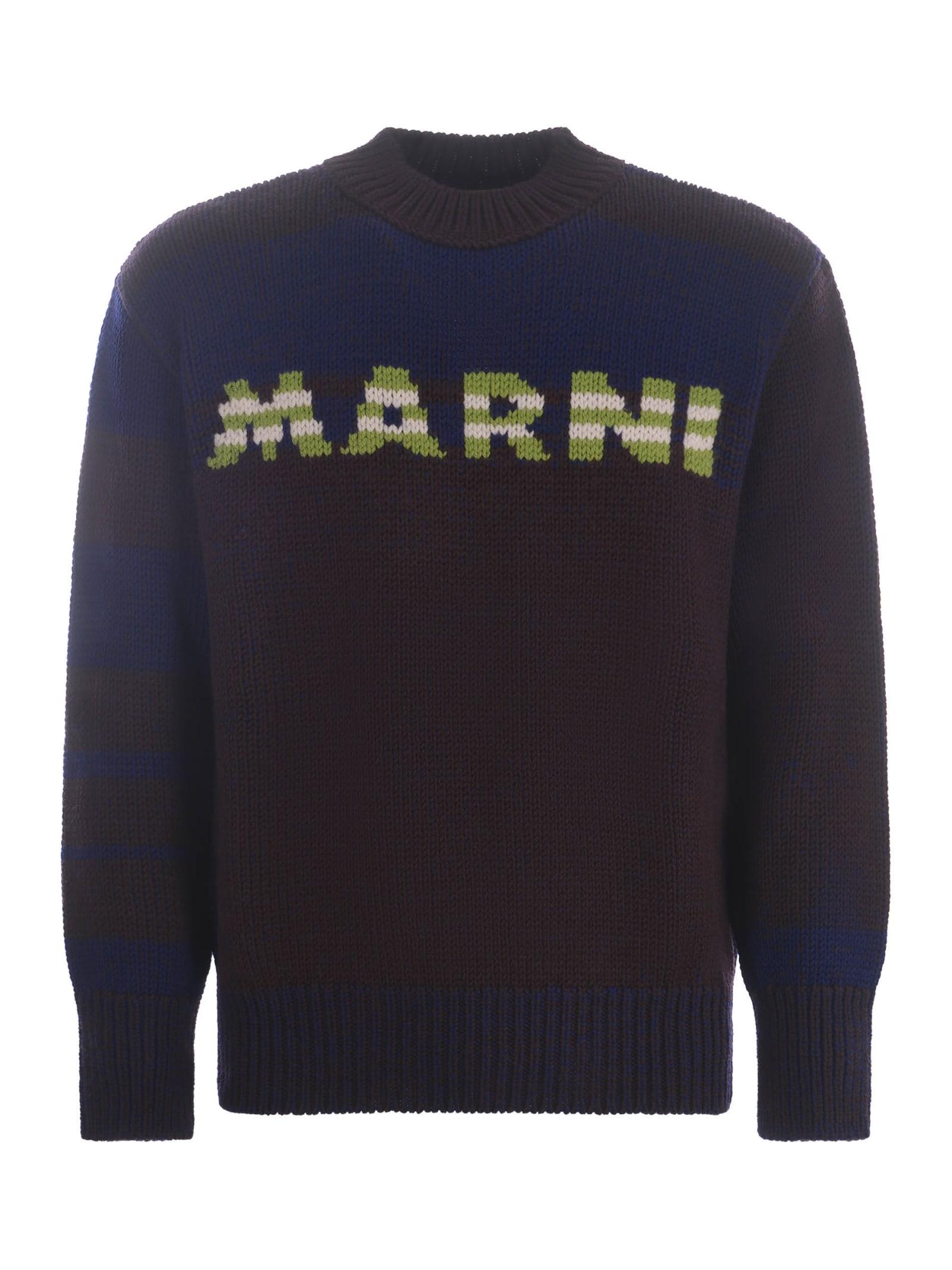 Kids Marni Intarsia Sweater - Blue