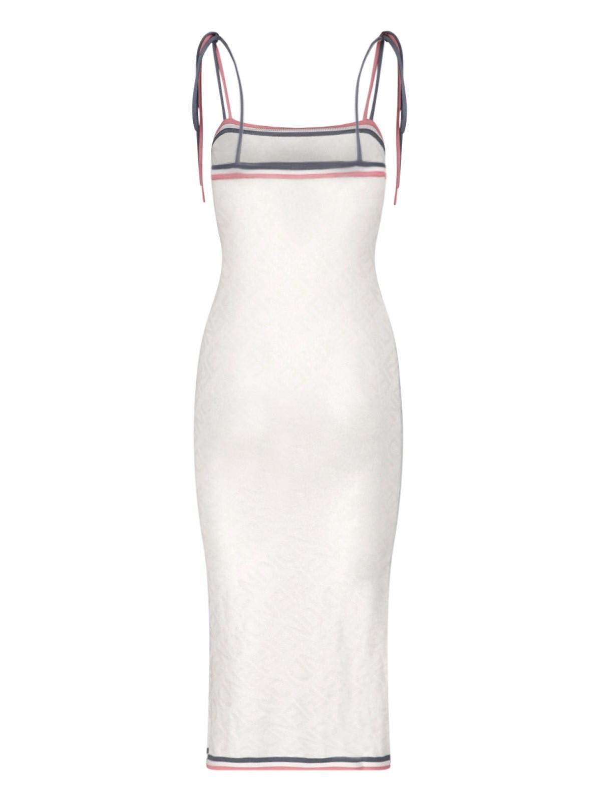 Fendi Logo Midi Dress in White Lyst UK
