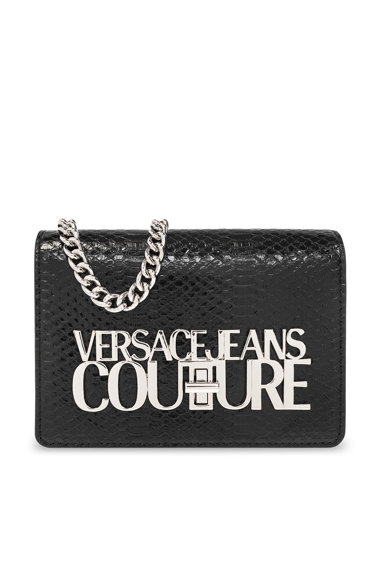 Versace Jeans Couture Shoulder Bag With Logo in Black