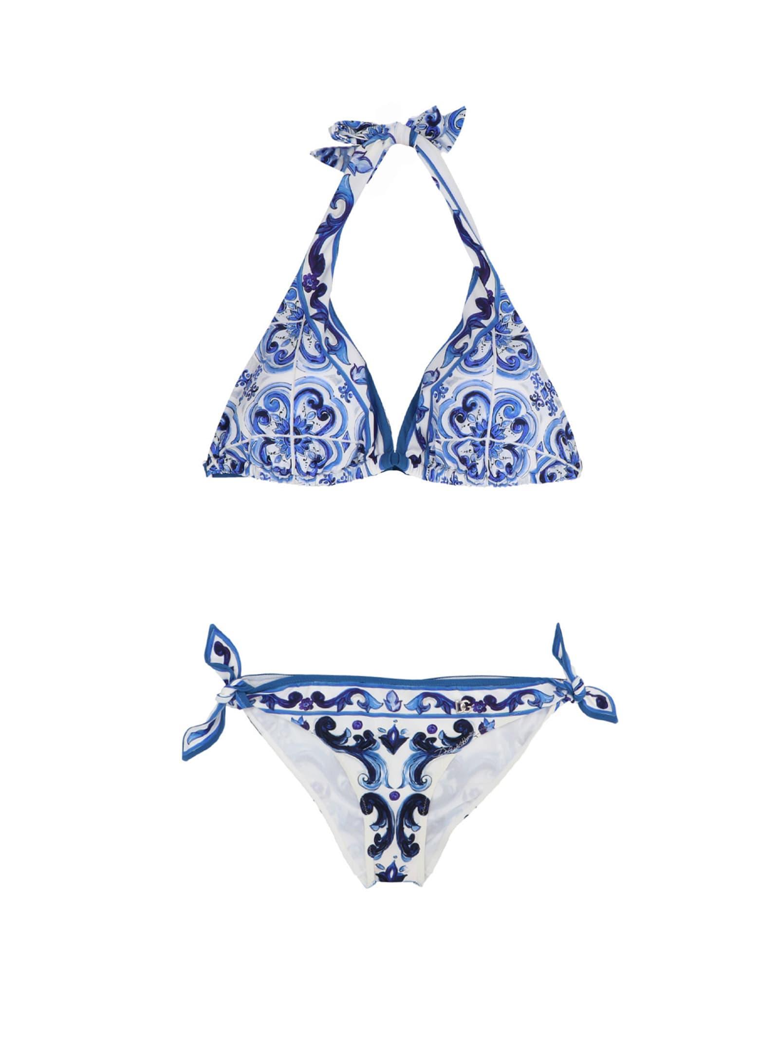 Dolce & Gabbana Synthetic Blu Mediterraneo Bikini in Blue | Lyst