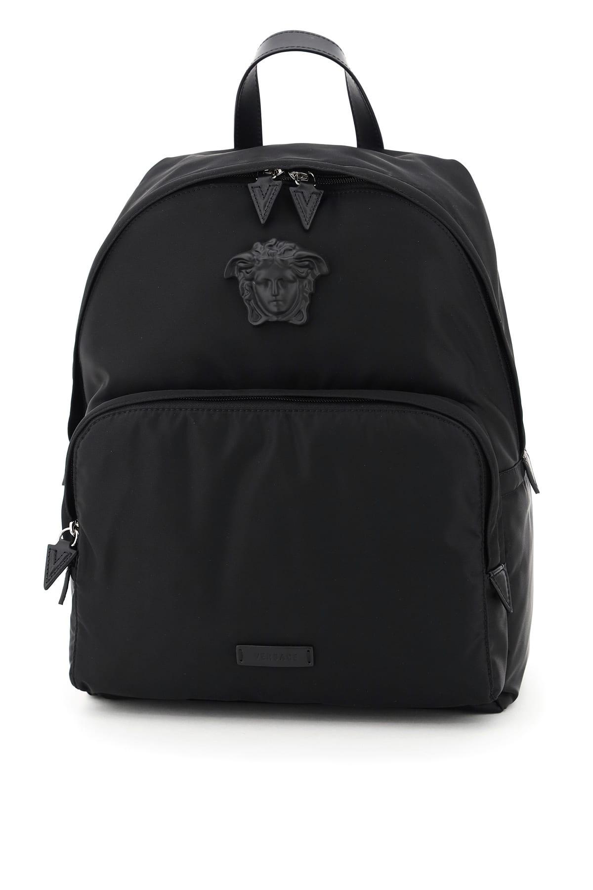 Versace Medusa Nylon Backpack in Black for Men | Lyst