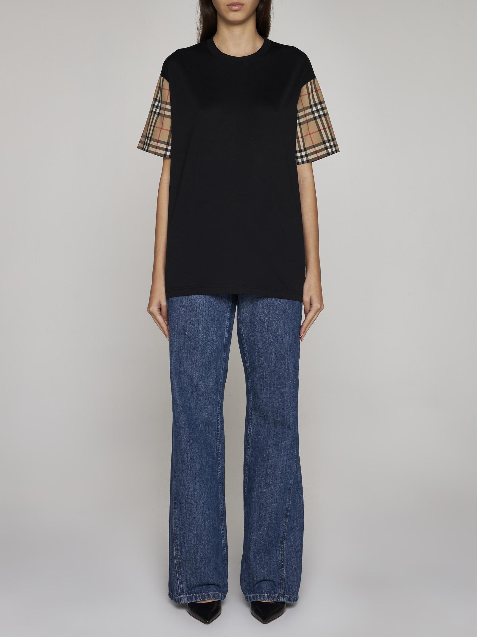 Burberry Carrick Check Cotton T Shirt in Black Lyst UK