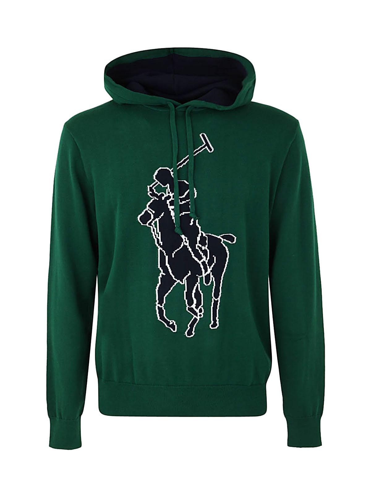 Polo Ralph Lauren Cotton Horse Logo Hoodie in Green for Men Save 1