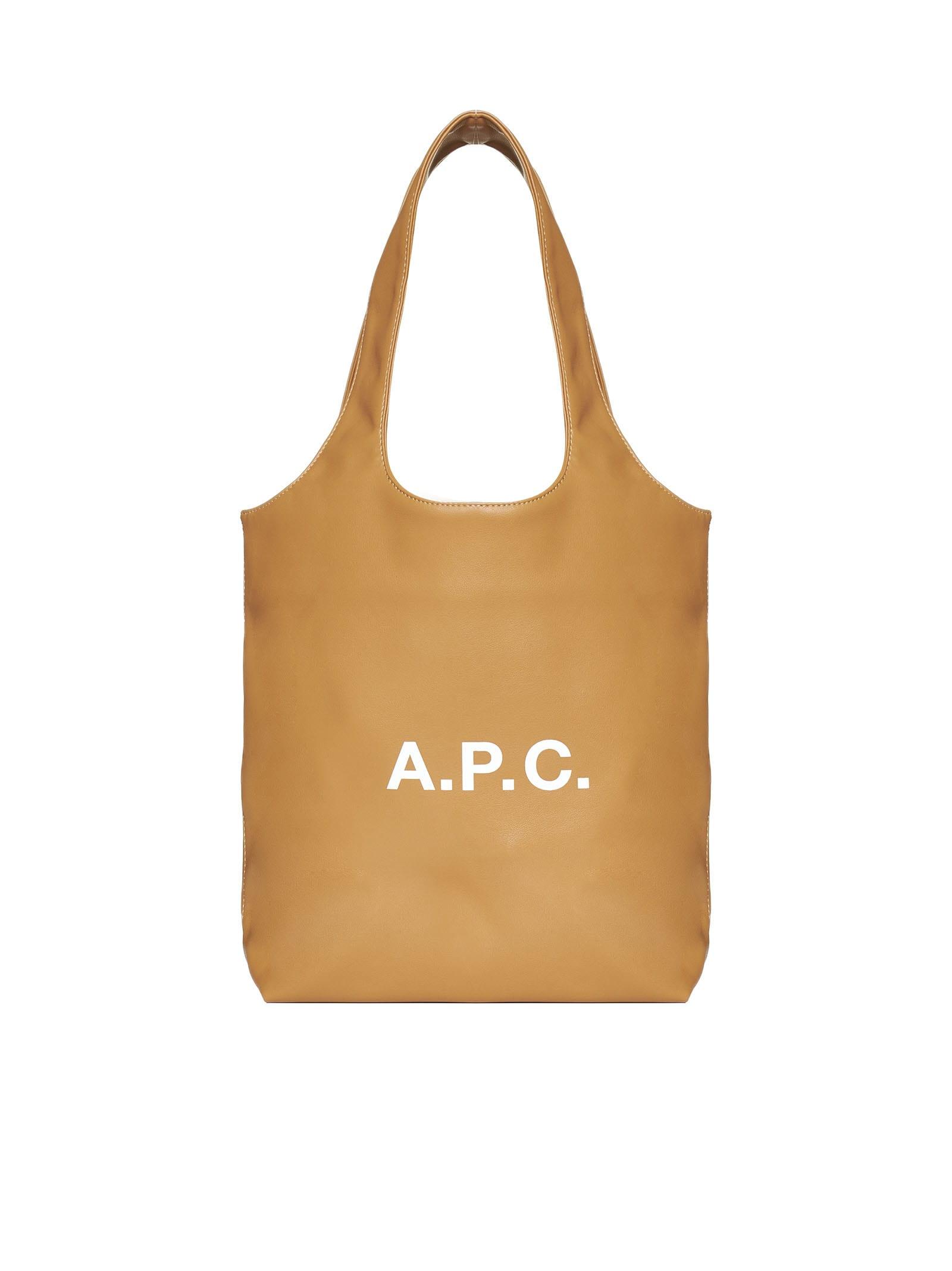 A.P.C. Ninon Vegan Leather Small Tote Bag in Natural | Lyst