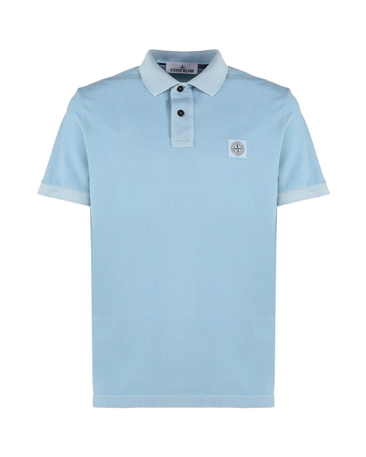 Stone Island Classic Light Blue Polo Shirt With Patch for Men | Lyst
