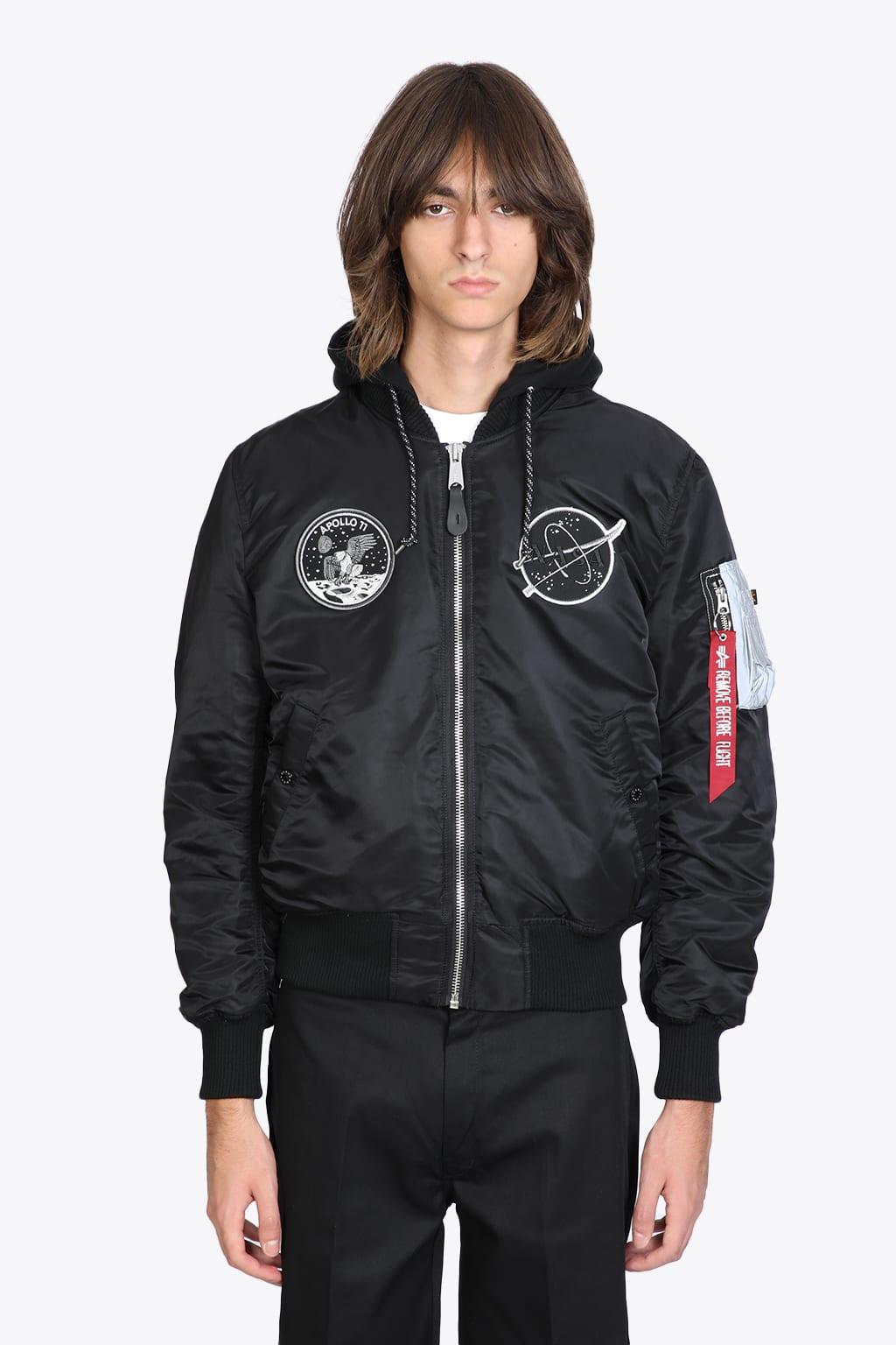 Alpha Industries Ma-1 Vf Hood Dark Side Black Nylon Nasa Hooded Bomber -  Ma-1 Vf Hood Dark Side for Men | Lyst