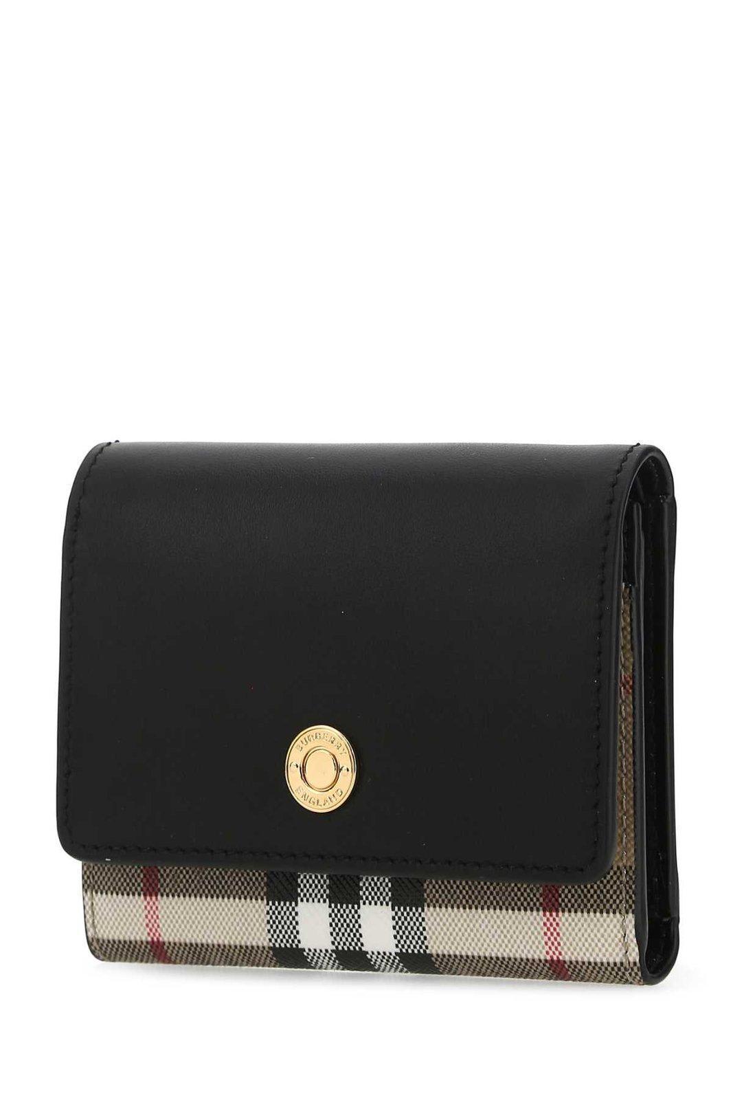 Burberry Small Leather Folding Wallet Black