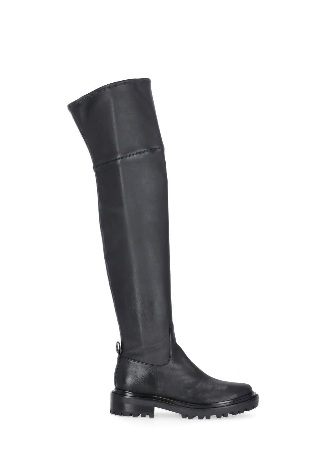 Tory Burch Utility Over The Knee Leather Boots in Black | Lyst