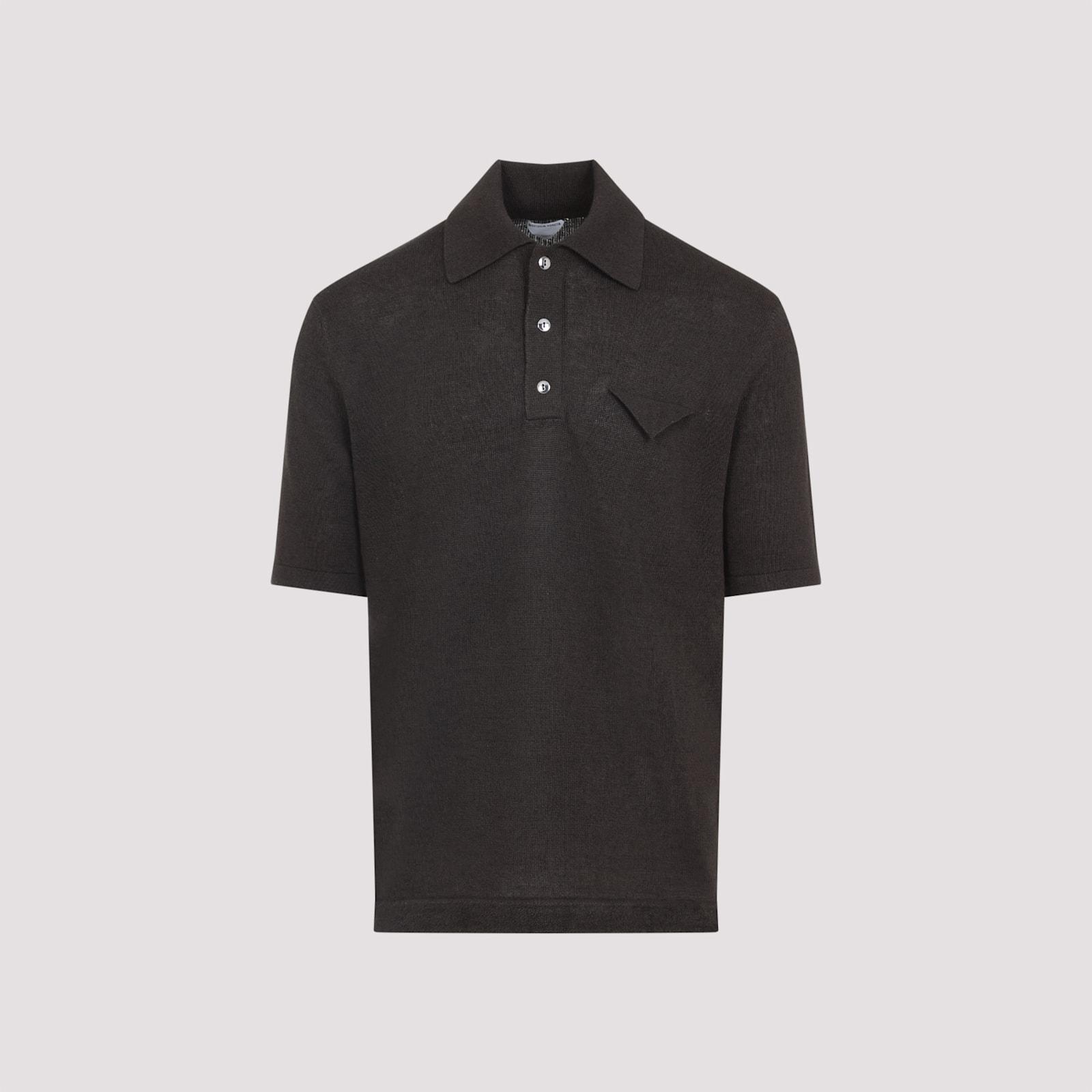 Tシャツ・カットソー BOTTEGA VENETA Bottega Veneta String Linen Knit Polo Bottega Veneta String Linen Knit Polo in Black for Men | Lyst
