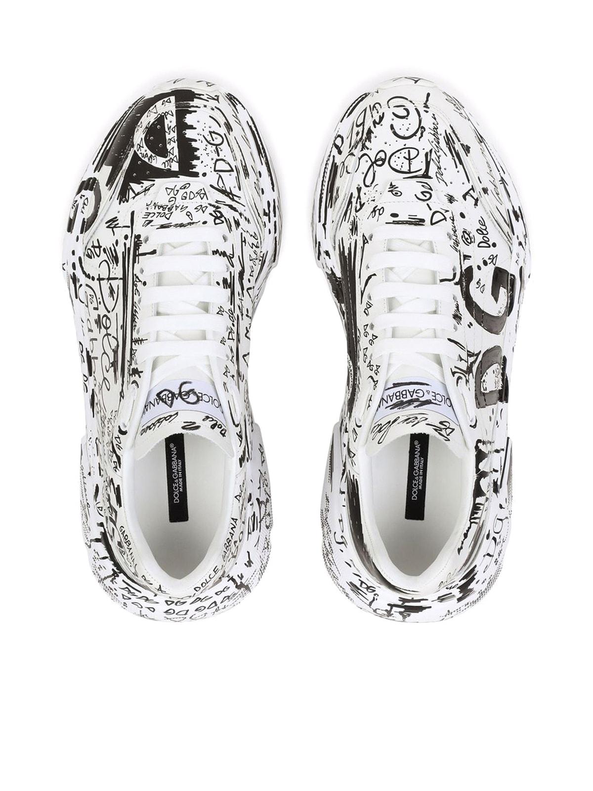 Dolce \u0026 Gabbana Leather White Daymaster Sneakers for Men - Save 44% | Lyst