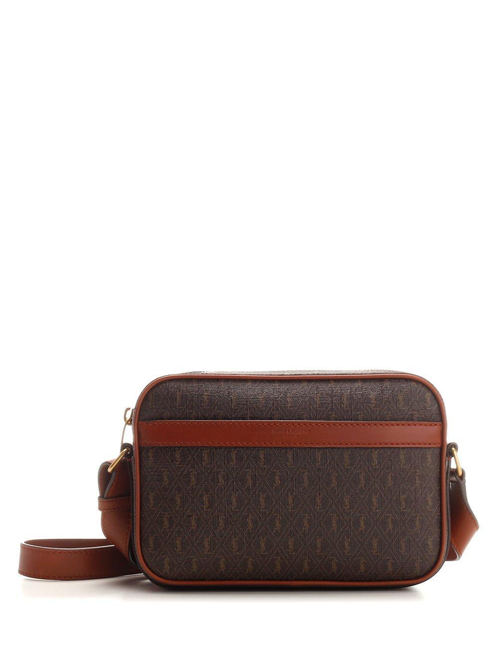 Saint Laurent Le Monogramme Camera Bag In Monogram Canvas And Smooth Leather  in Natural for Men