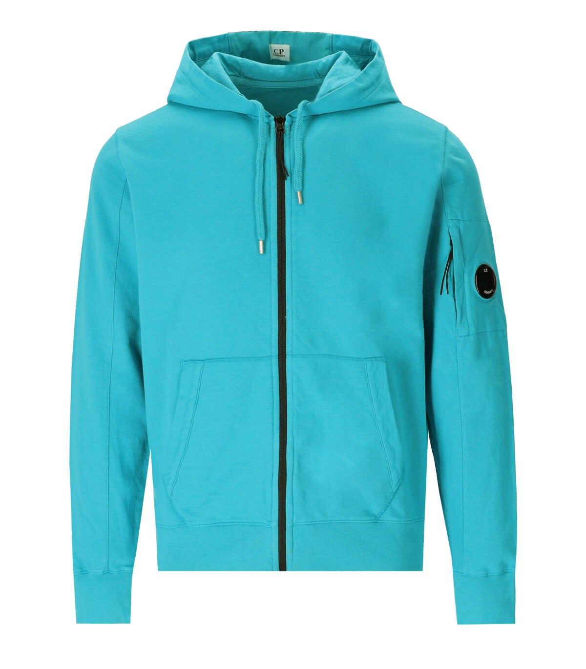 Hoodie Light Blue Cp Company Jacket Company Light Fleece Turquoise