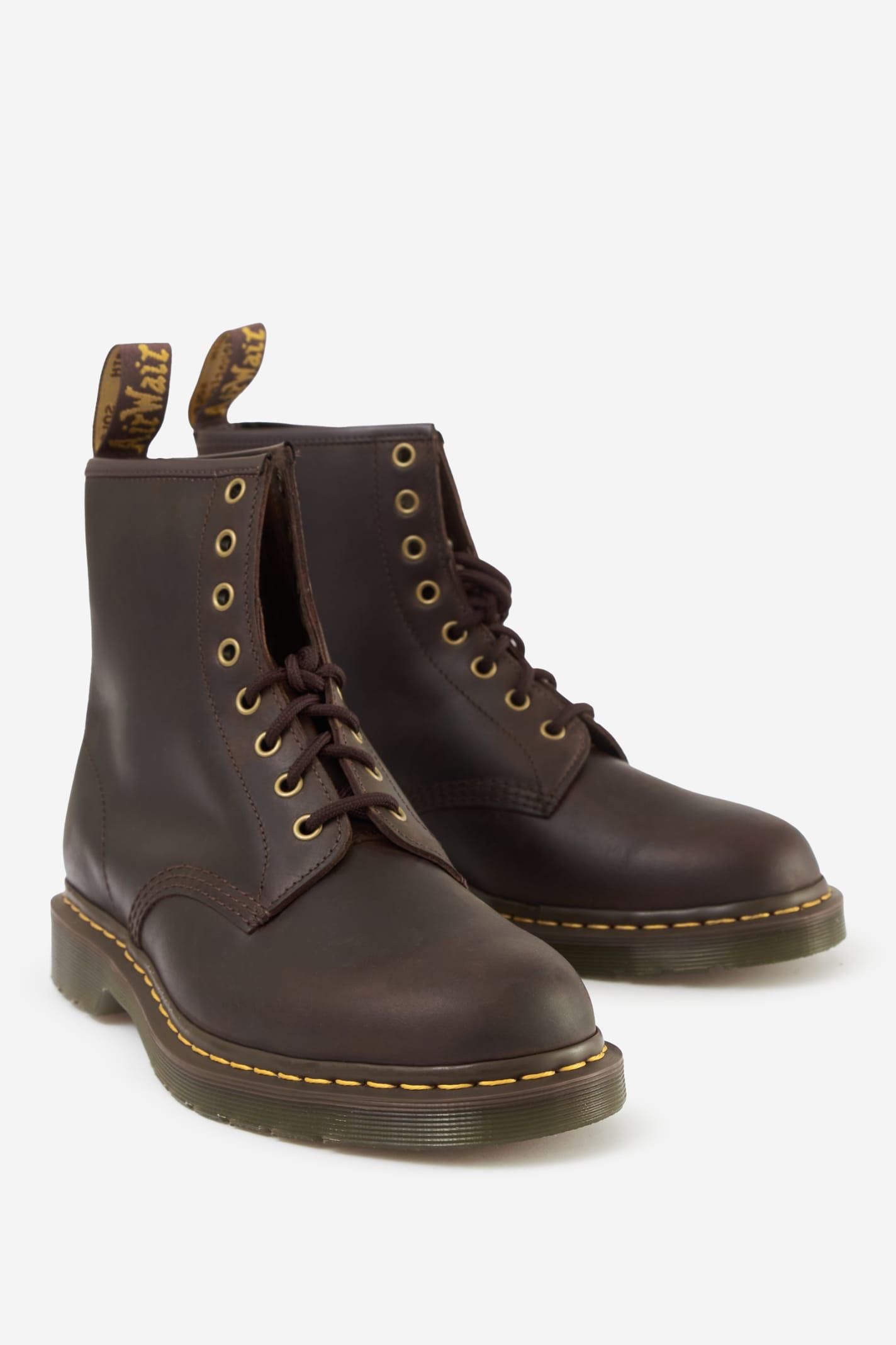 Dr. Martens 1460 Smooth Combat Boots in Brown | Lyst