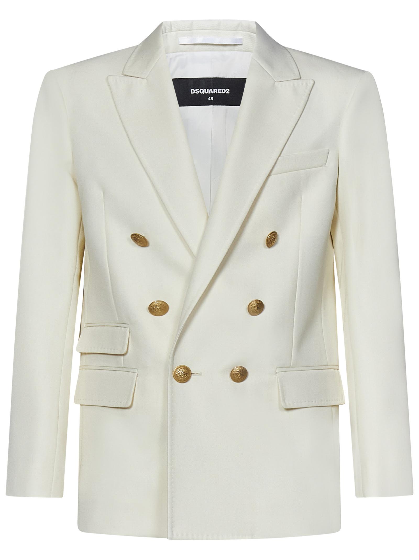 Dsquared2 logo-button double-breasted coat - Black