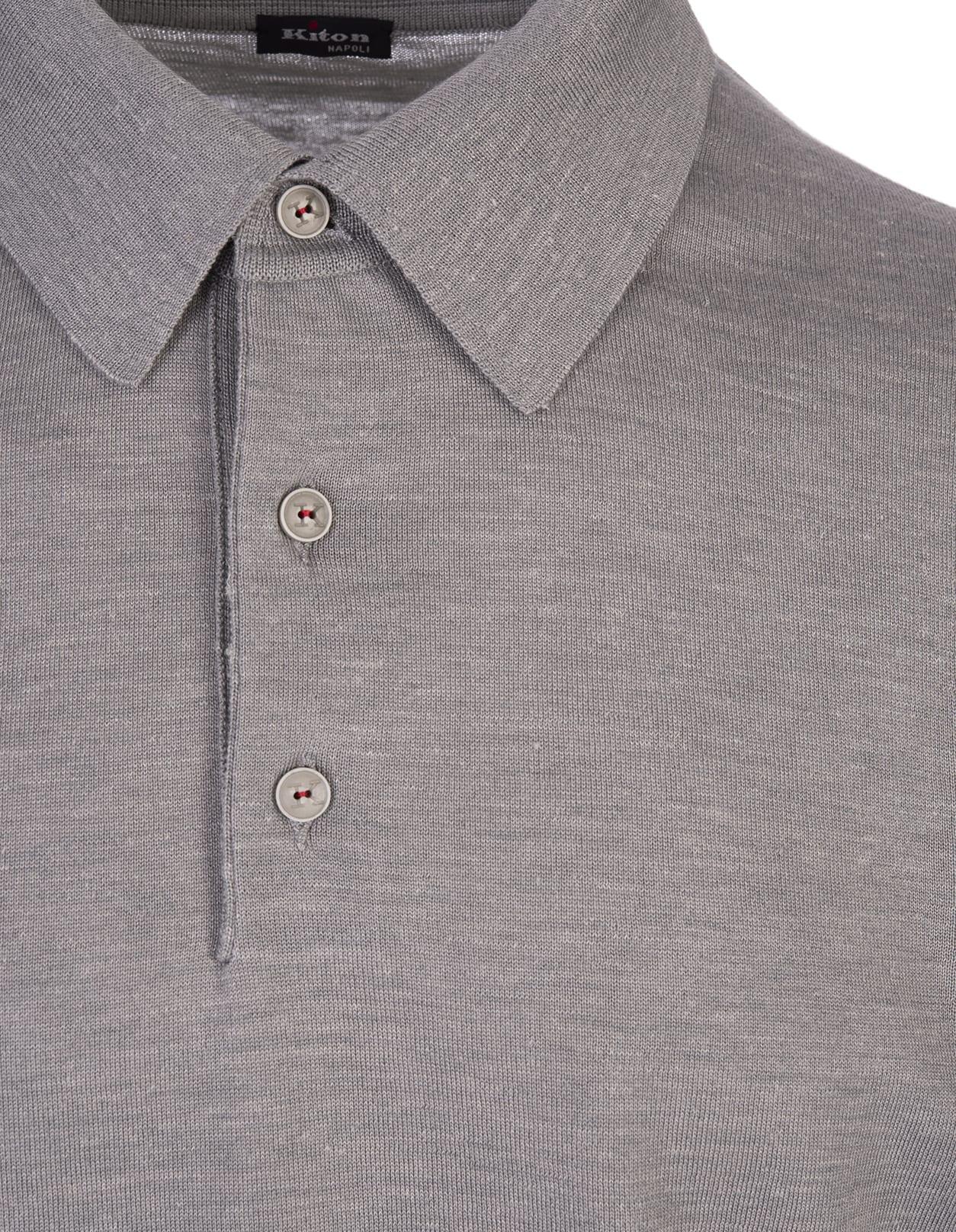 Kiton polo-collar button-fastening polo shirt - Grey