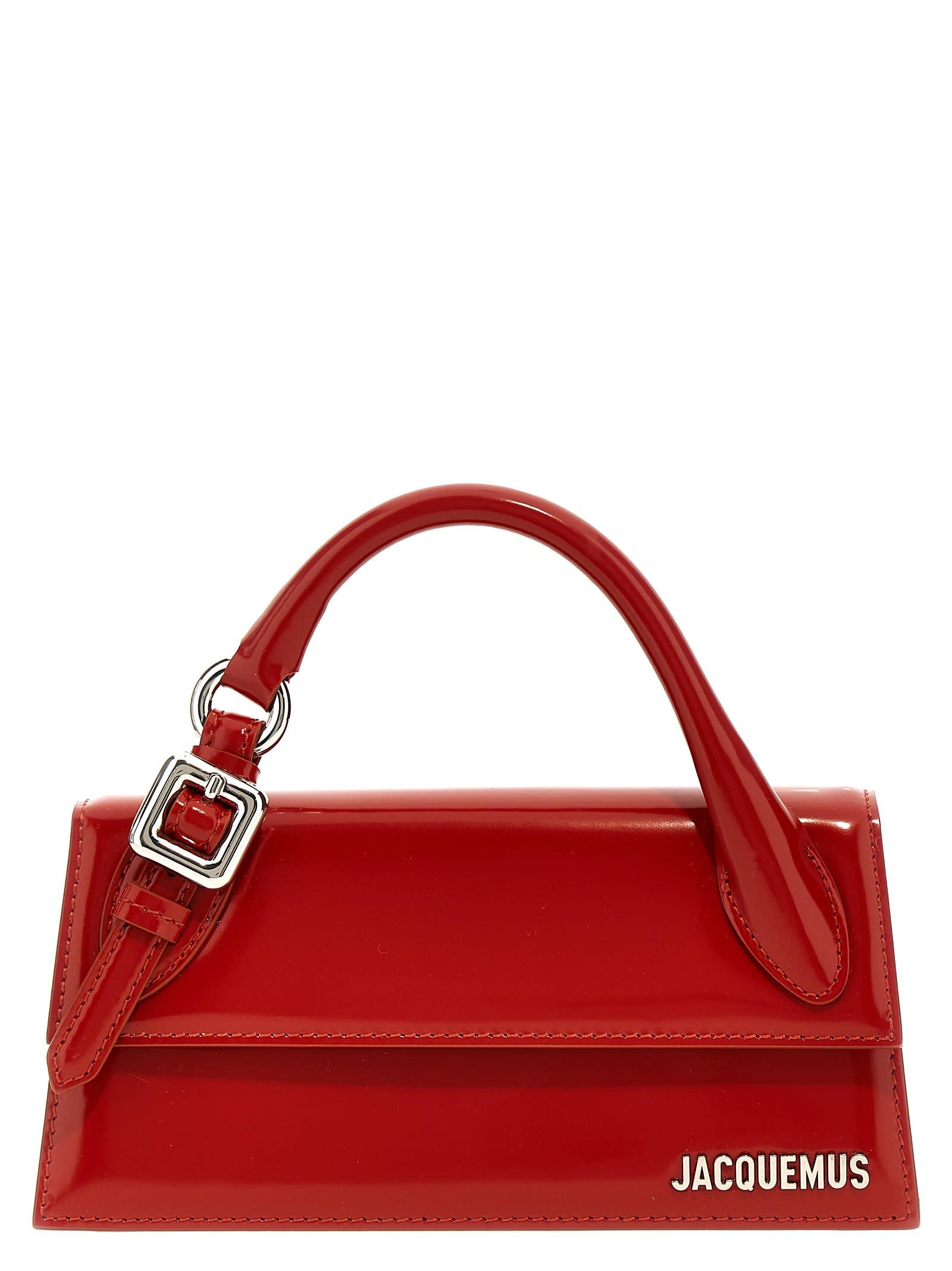 Jacquemus Le Chiquito Long Boucle Top Handle Bag in Red