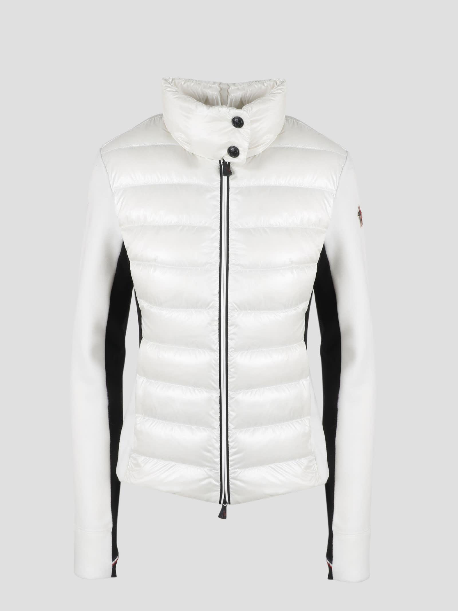 3 MONCLER GRENOBLE Quilted Nylon Ripstop Cardigan in White | Lyst