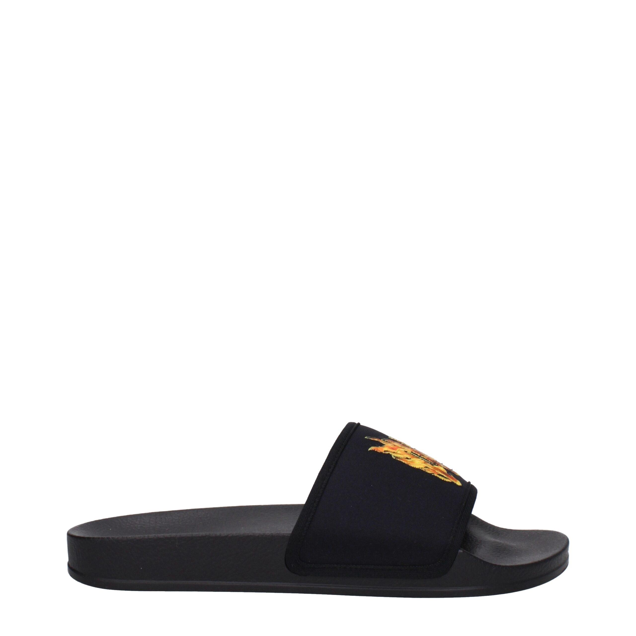 Palm Angels Black Fabric Men\'s Slippers Palm Angels Black polyurethane slippers|PMIC010S24MAT0011001 main image 2