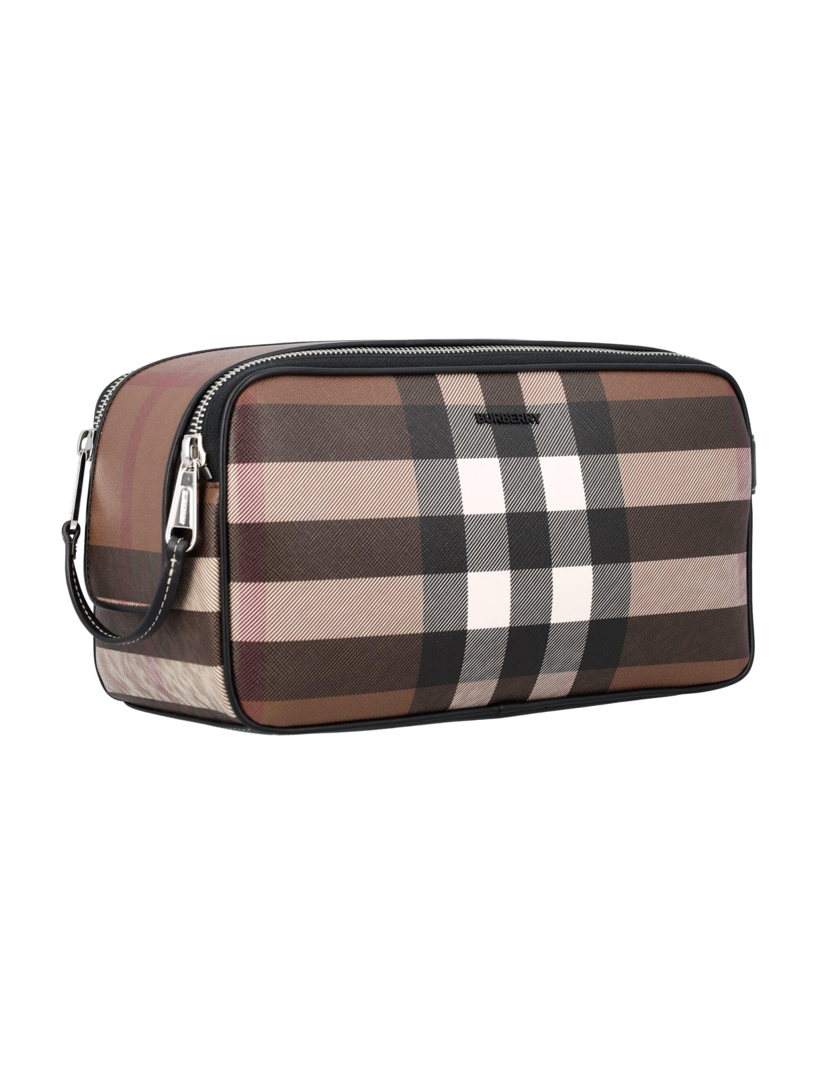 Burberry Check Zipped Pouch - Brown
