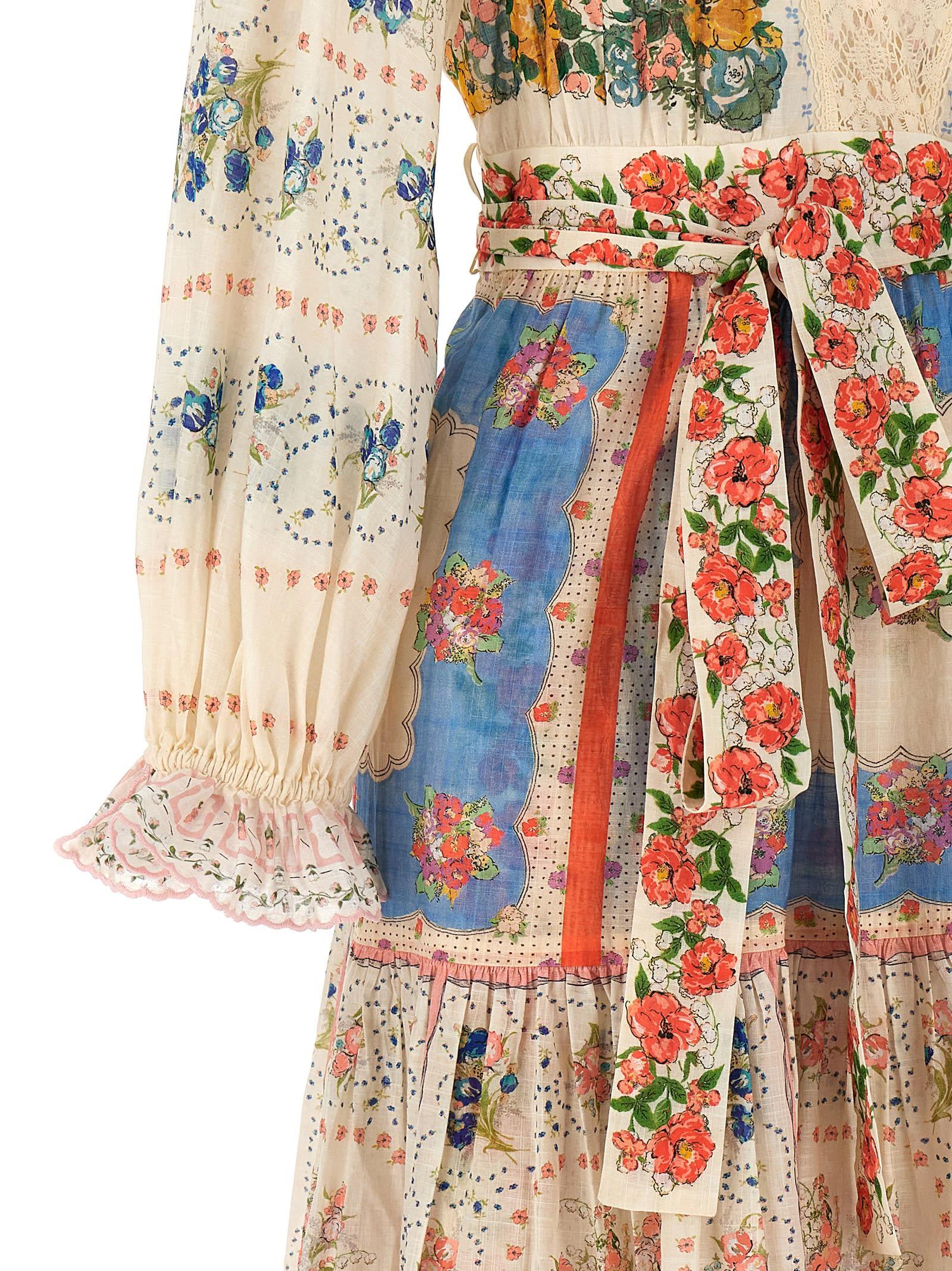 zimmermann clover patched midi dress Zimmermann Clover Patched Wrap Midi Dress Size 1 RRP - $750 Hire