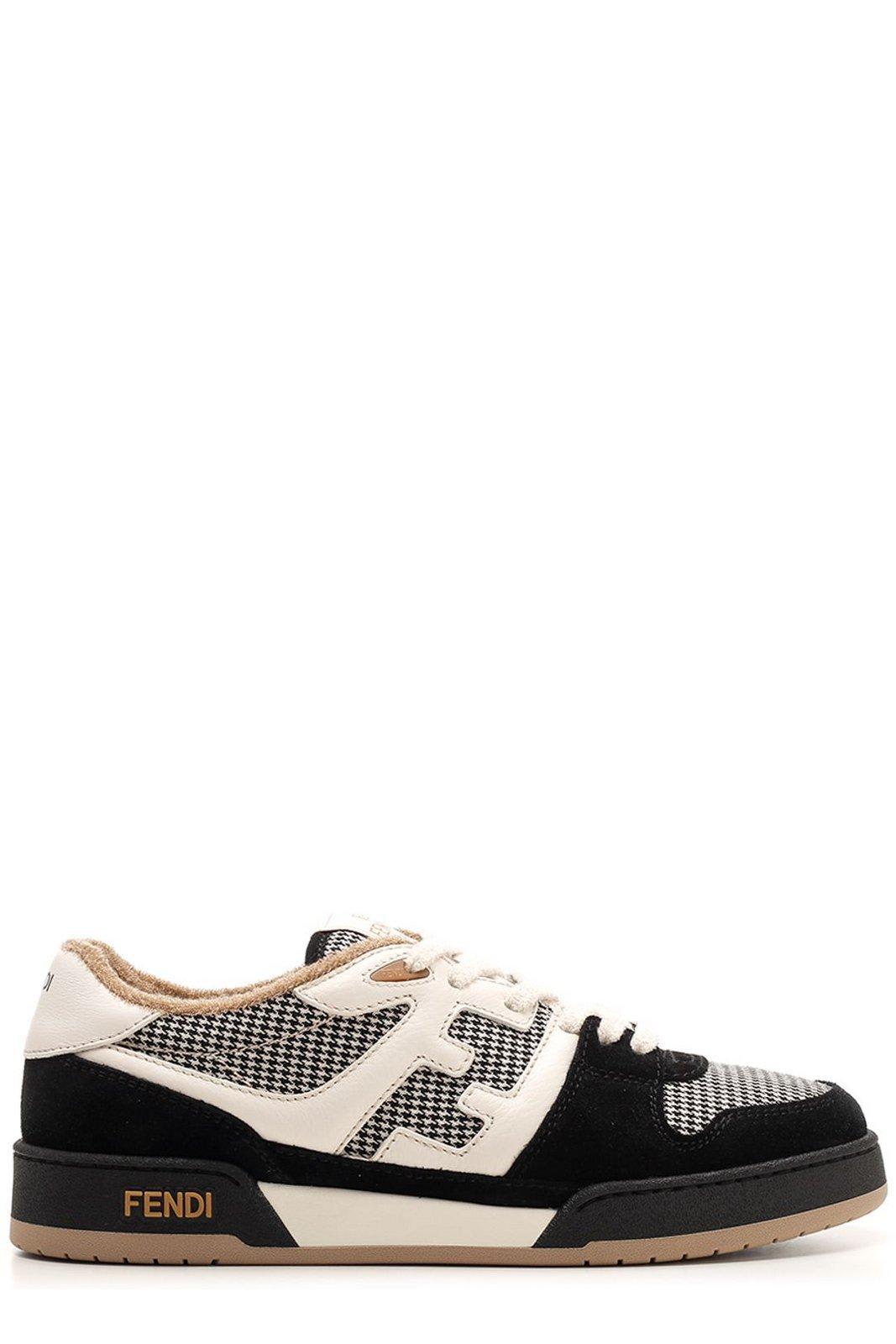 Fendi Match Mixed Lowtop Sneaker in Black for Men Lyst