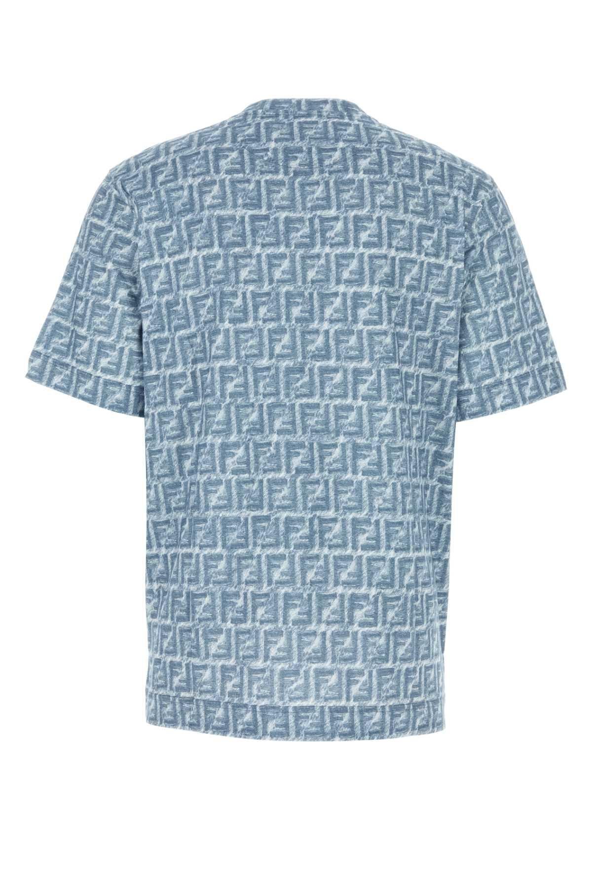 Tシャツ・カットソー FENDI Cerulean blue linen blend shirt (FS1317AU6Y F0U6K) Shirt Linen Light blue | Fendi