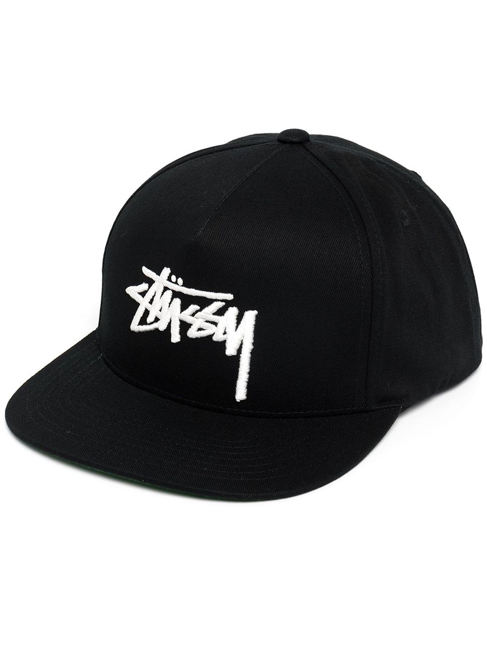 Black Big Stock Point Crown Cap for Men 