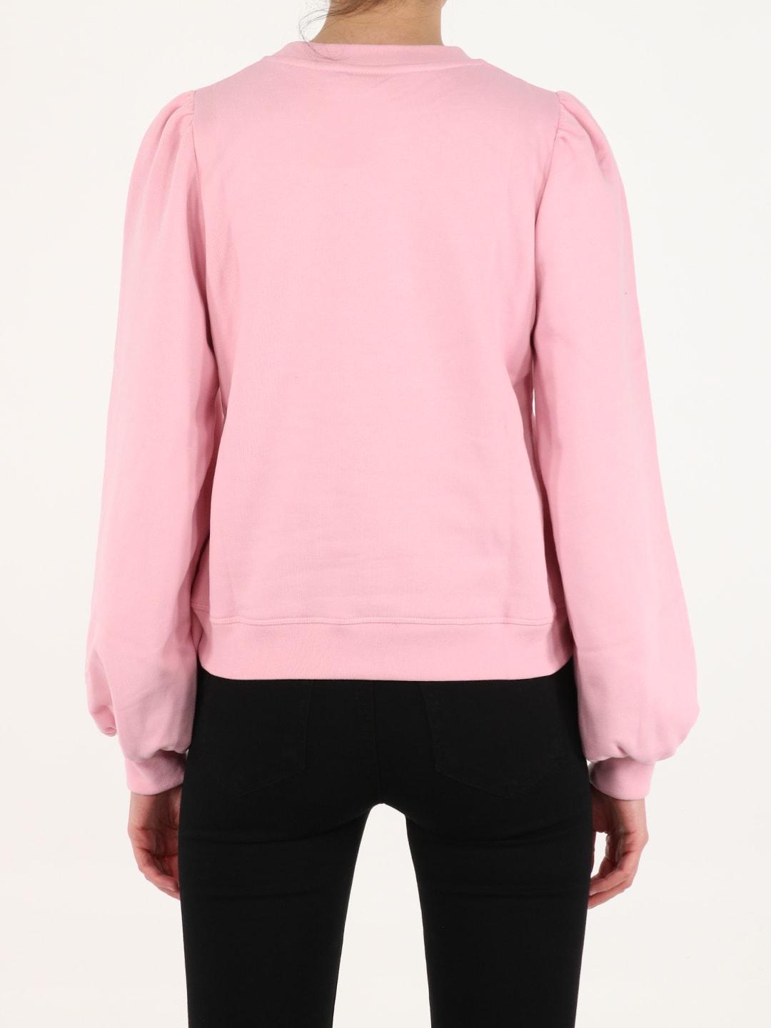 Ganni Cotton Software Isoli Pink Sweatshirt - Save 24% | Lyst