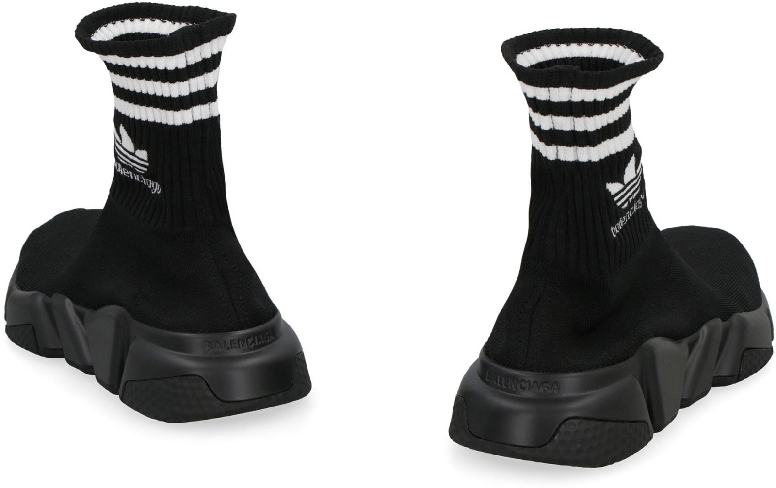 Balenciaga X Adidas -speed Trainers Knitted Sock-sneakers in Black | Lyst