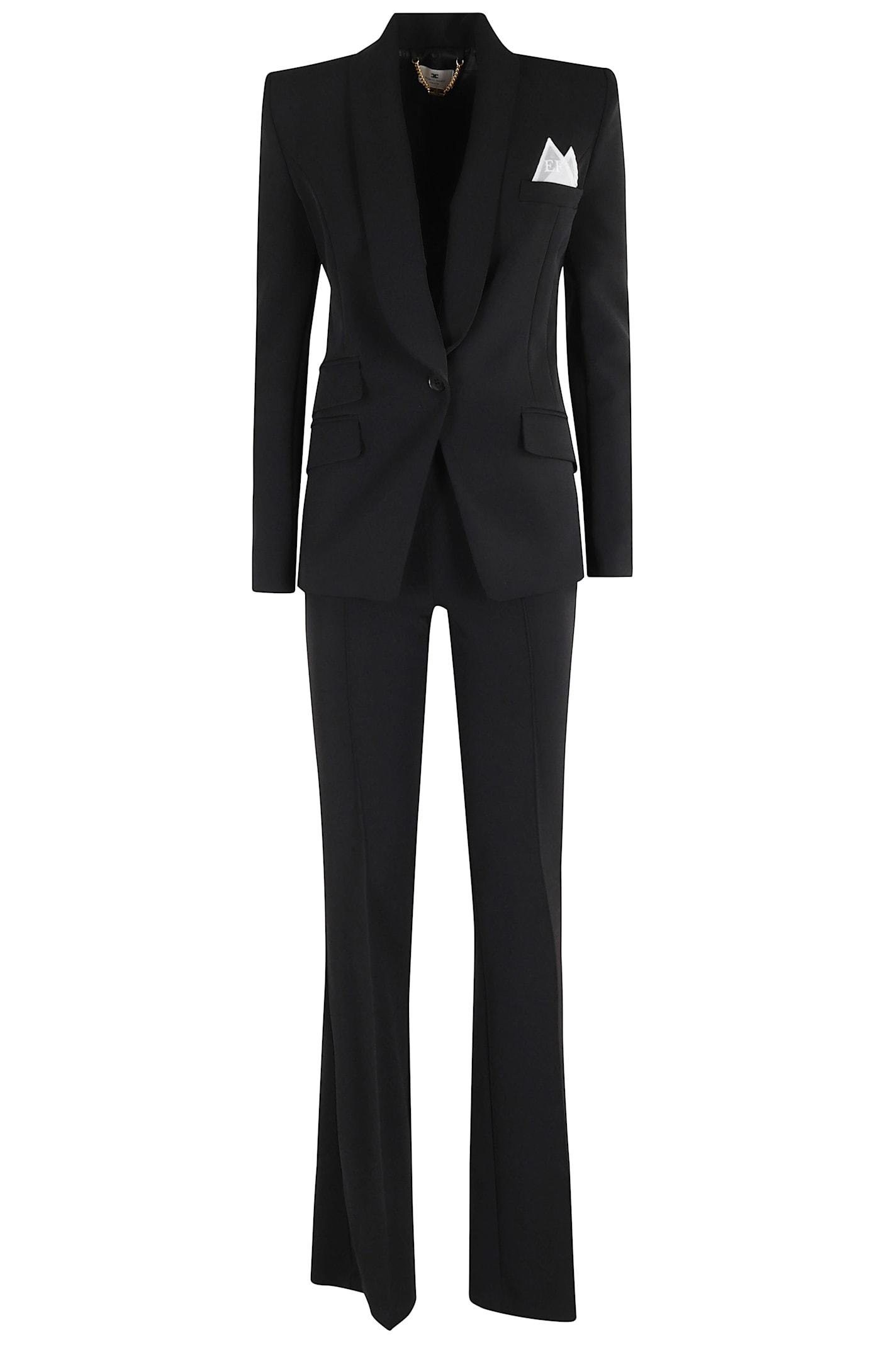 セットアップ Elisabetta Franchi Tailored Black Suit With Structured Elisabetta Franchi Black Tailleur Nero Donna » Modamica