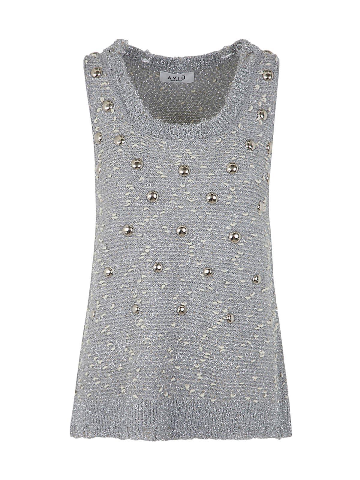 Aviu Top With Studs in Gray | Lyst